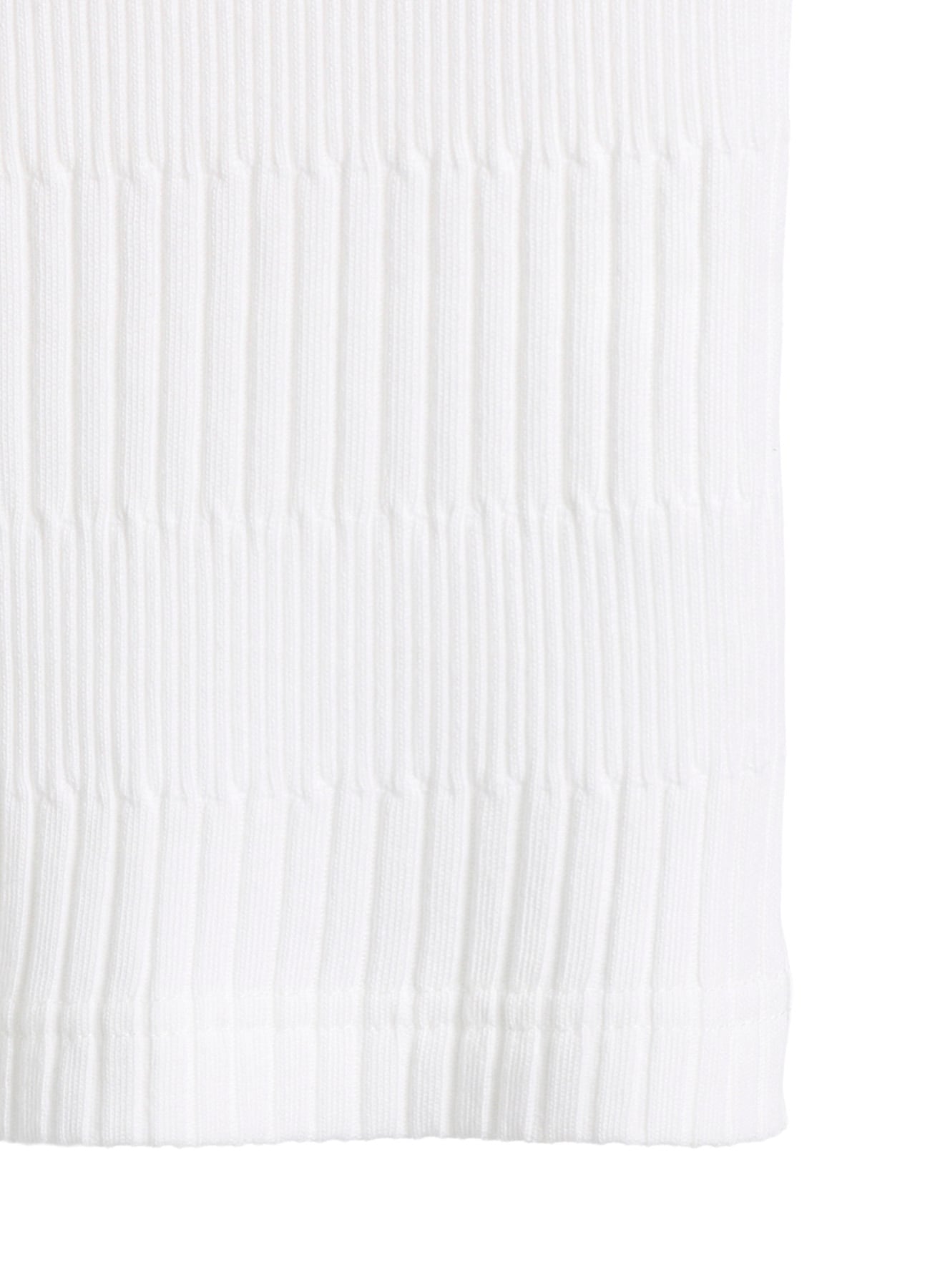 RANDOM RIB STRIPE HIGH NECK ASYMMETRIC T