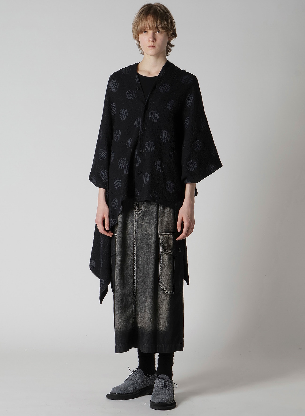 POLKA DOT JQ ASYMMETRIC CARDIGAN
