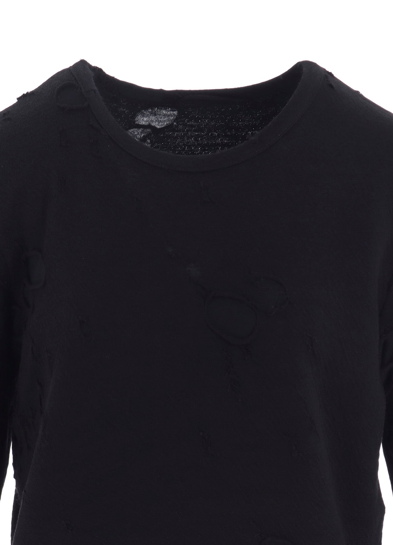 ヤドン BONDED HOLE JQ ROUND NECK LONG T(S Black): Y's｜THE SHOP
