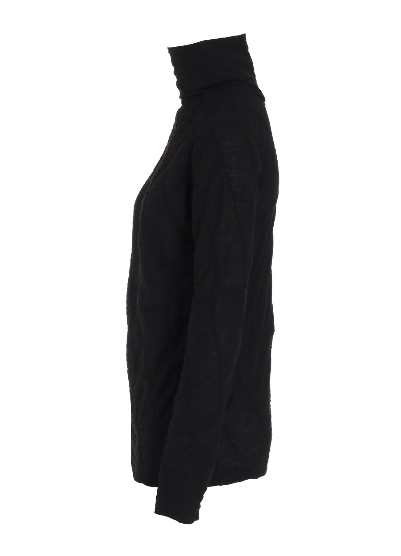TUCKED DIAGONAL CABLE JQ HIGH NECK LONG T