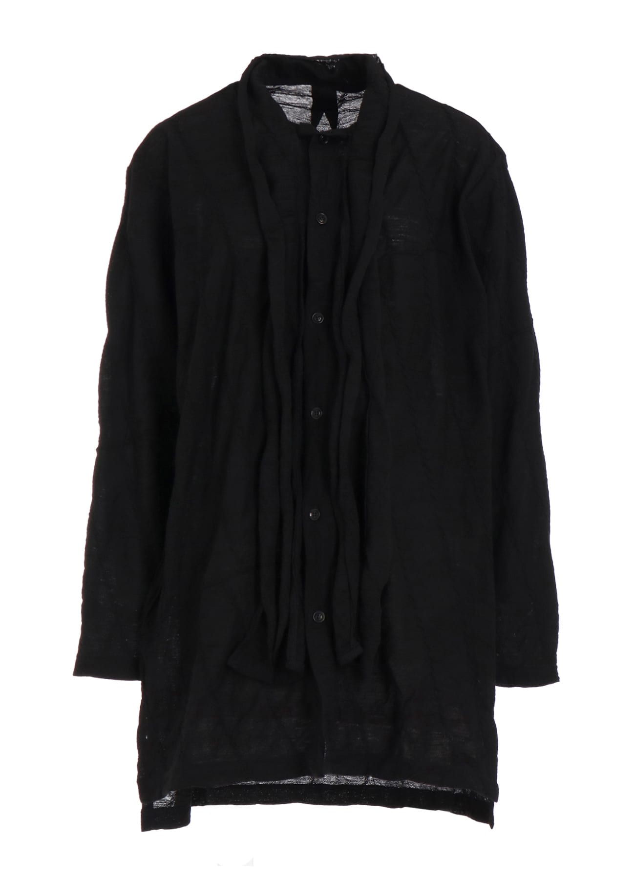 DIAGONAL CABLE JQ BOW TIE BLOUSE T