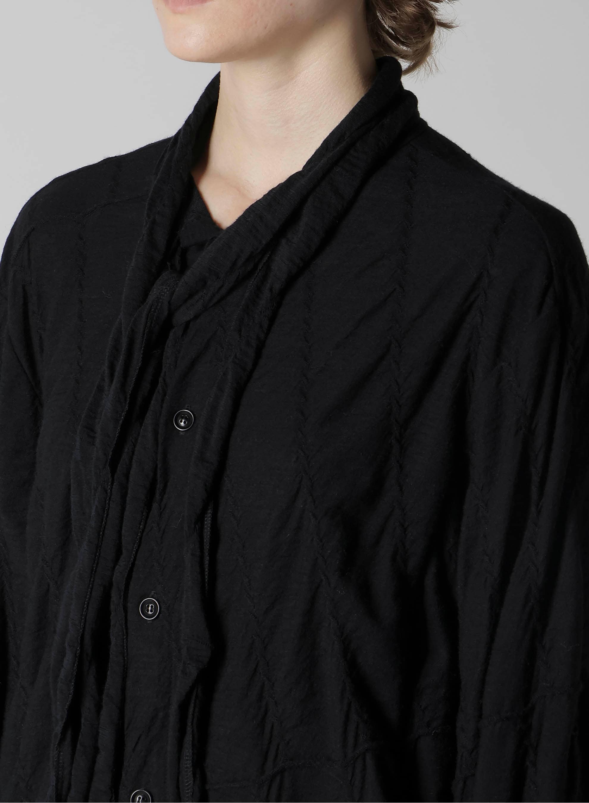 DIAGONAL CABLE JQ BOW TIE BLOUSE T