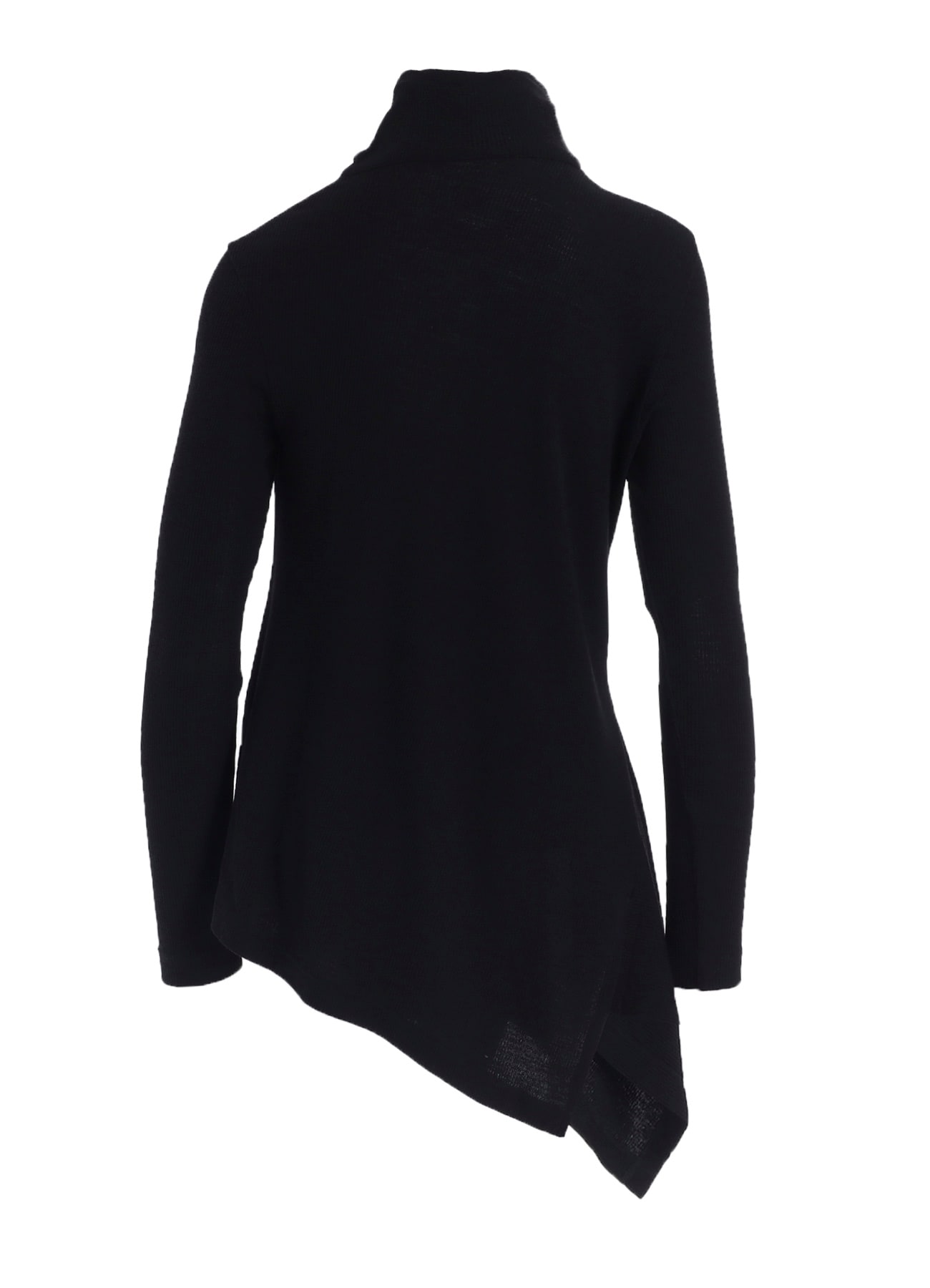 RIB/DENIM COMBINATION FLARE T WITH GATHERS