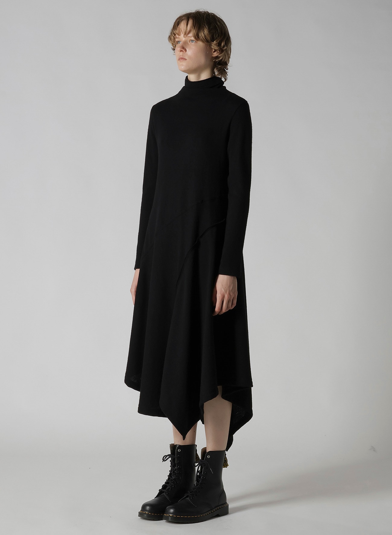 W/NY JERSEY DOUBLE LAYER DRESS