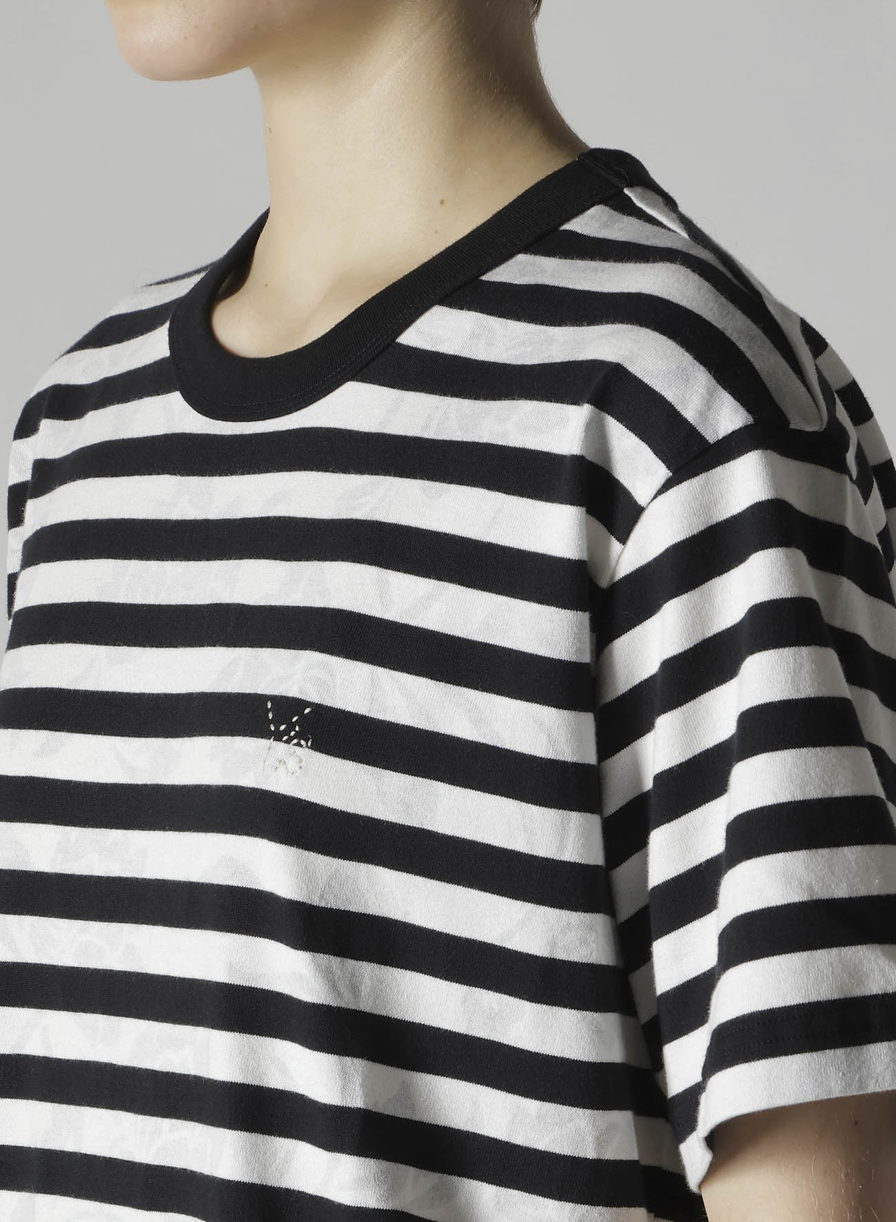 FLOWER PRINT/STRIPE Y'S STITCH T