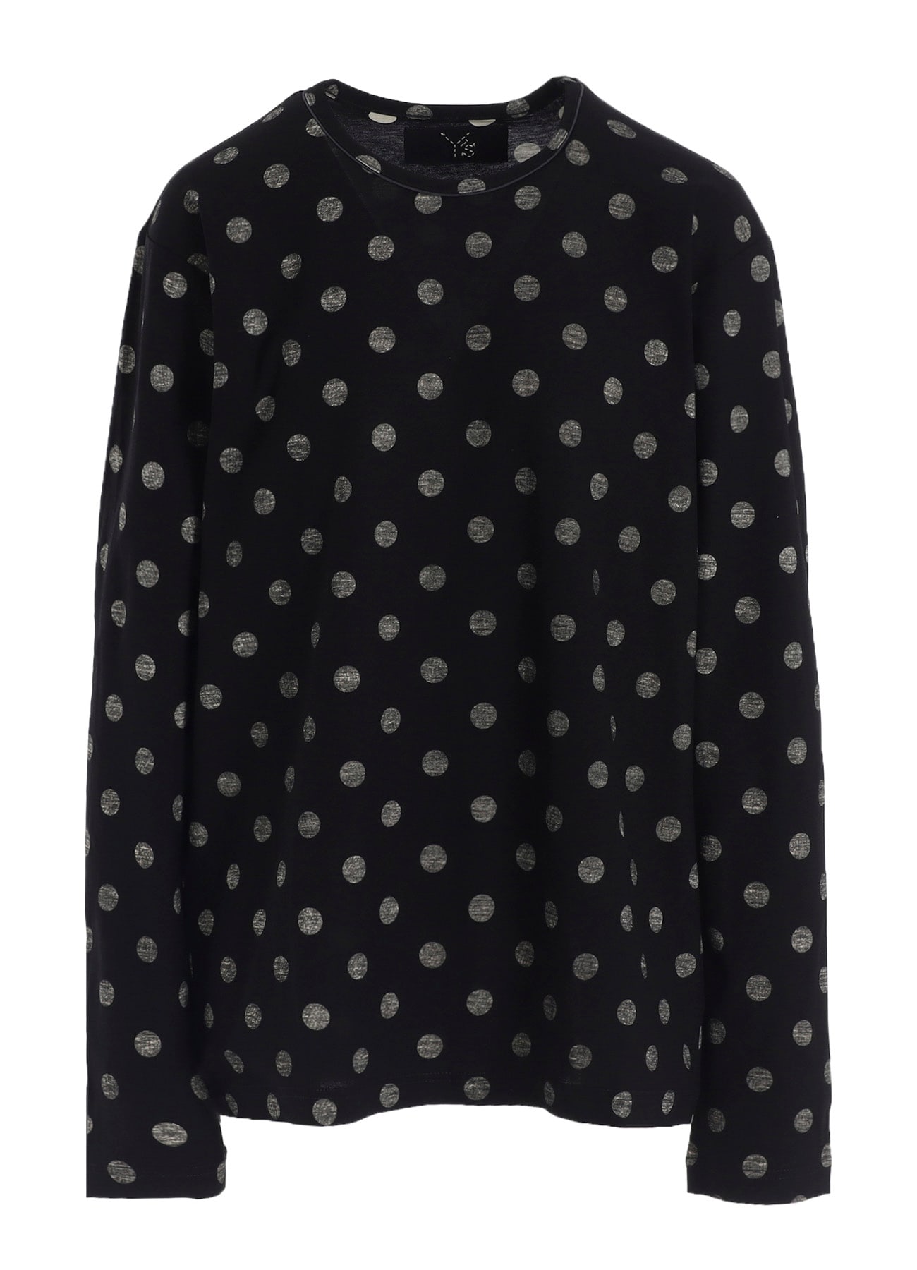 HEUGN Jams 黒 ドット柄 長袖シャツ 3 L コットン 100% POLKA DOT Y'S STITCH LONGSLEEVE BIG T(L Black): Y's｜THE