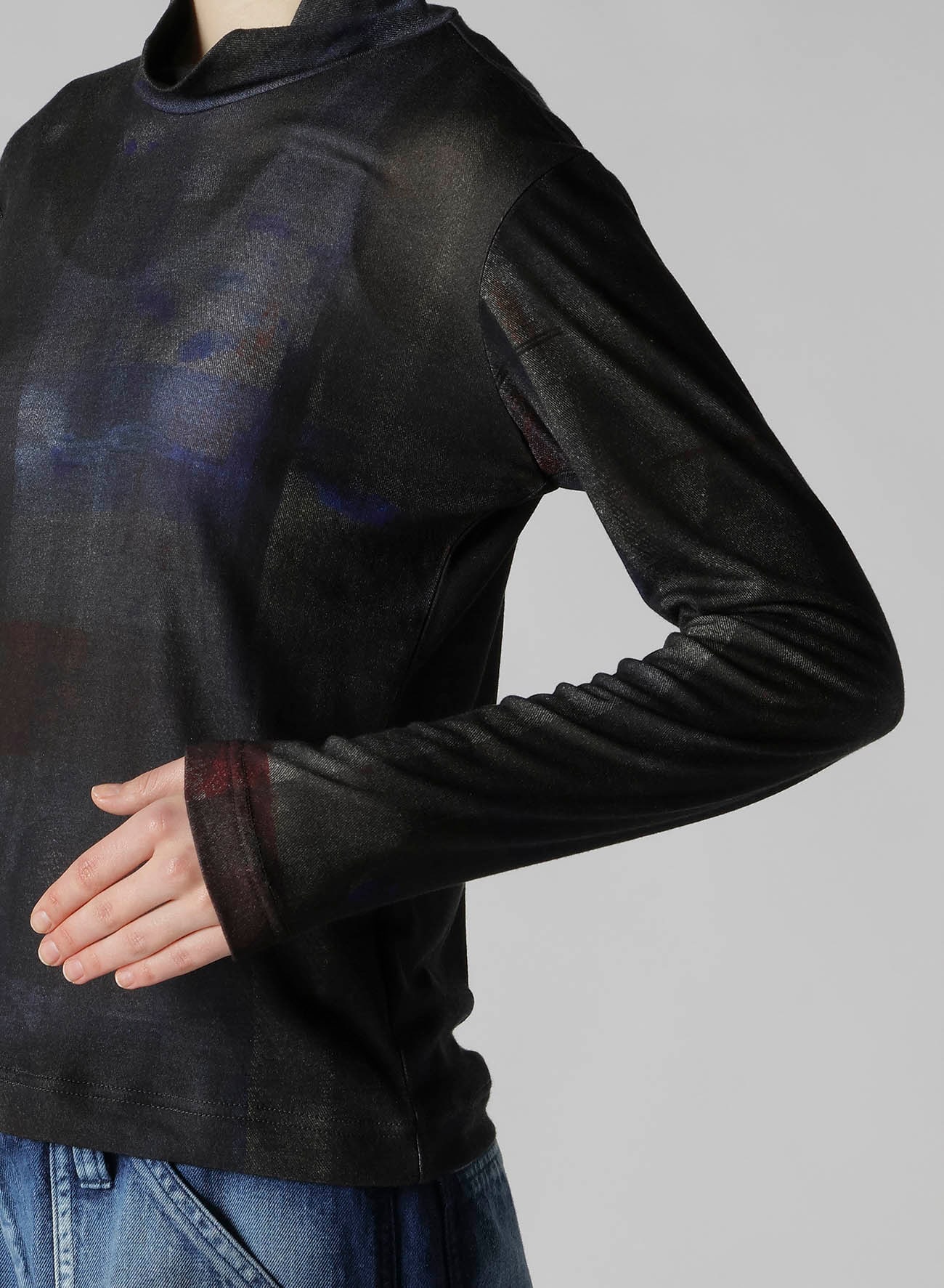 LYOCELL SMOOTH HIGH NECK SLEEVE T