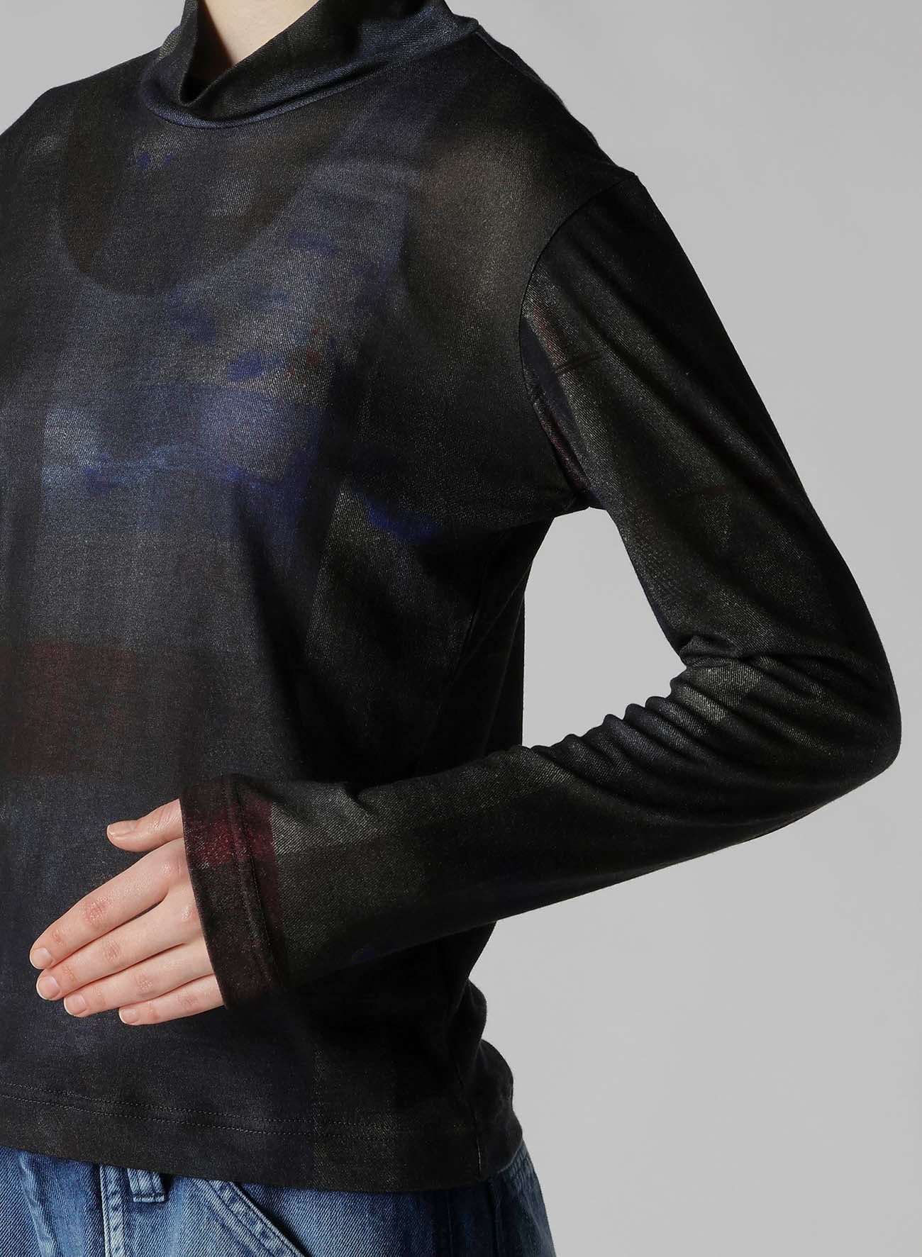 LYOCELL SMOOTH HIGH NECK SLEEVE T