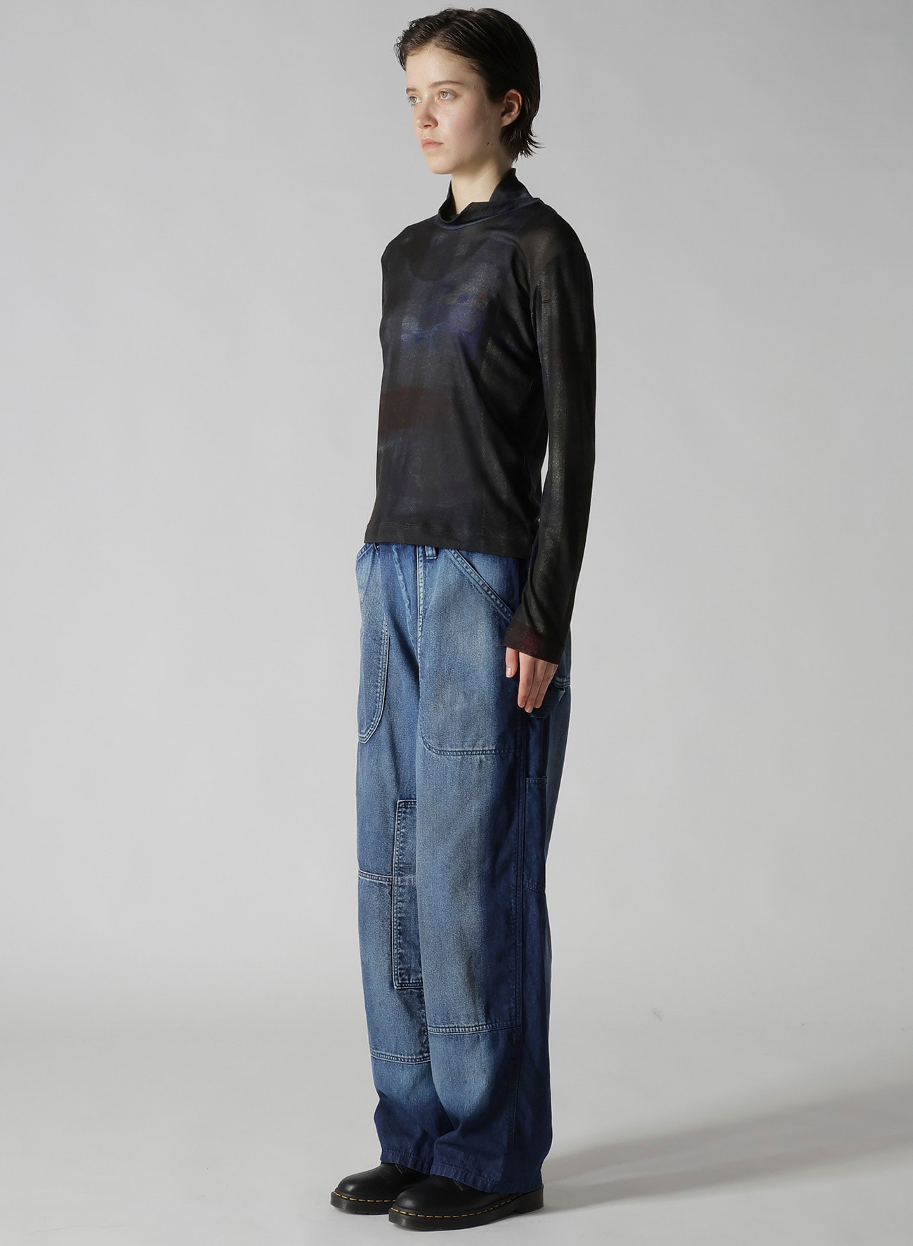 LYOCELL SMOOTH HIGH NECK SLEEVE T