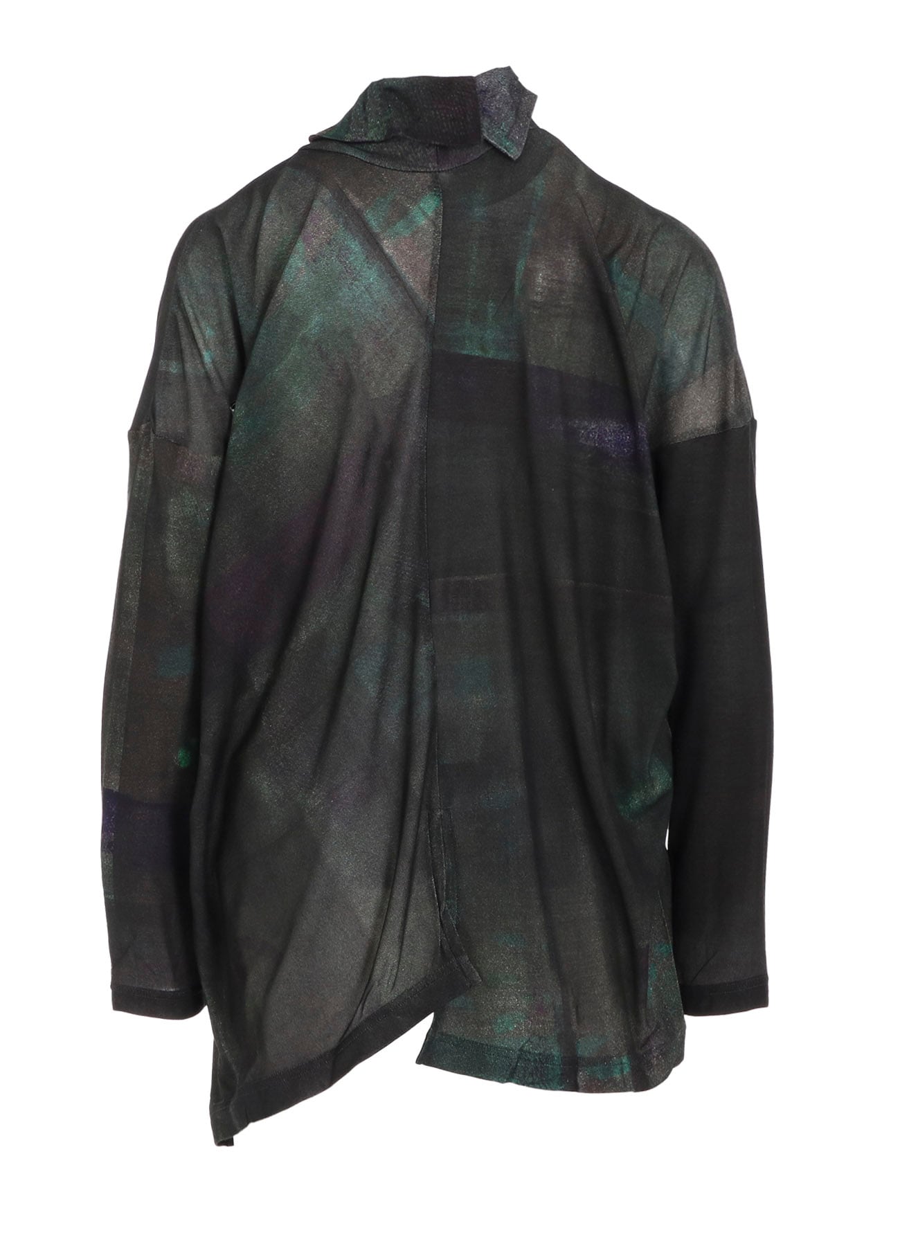 LYOCELL SMOOTH ASSYMETRIC HIGH NECK PULLOVER