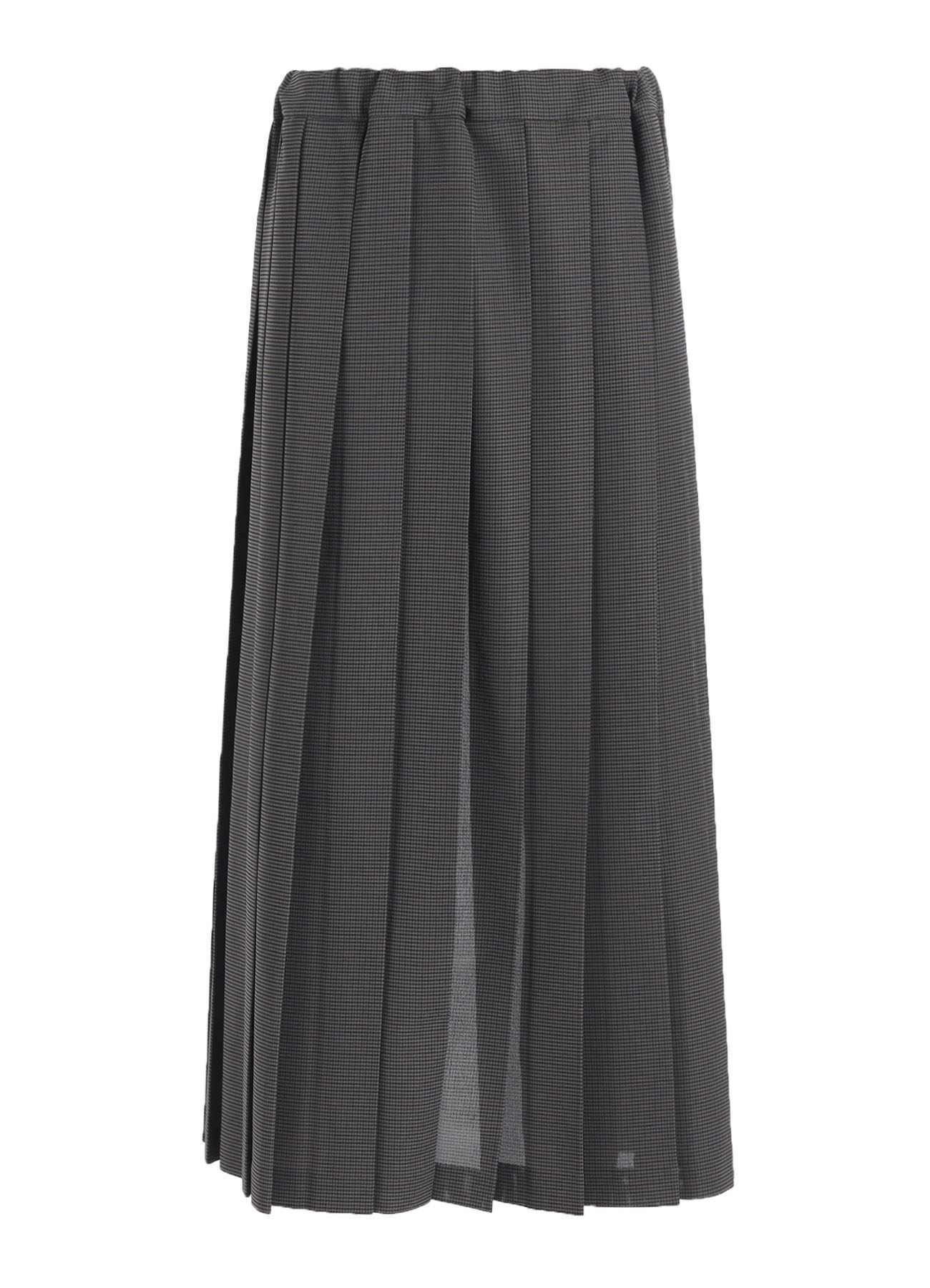 LENO CLOTH HOUNDSTOOTH PLETED APRON SKIRT