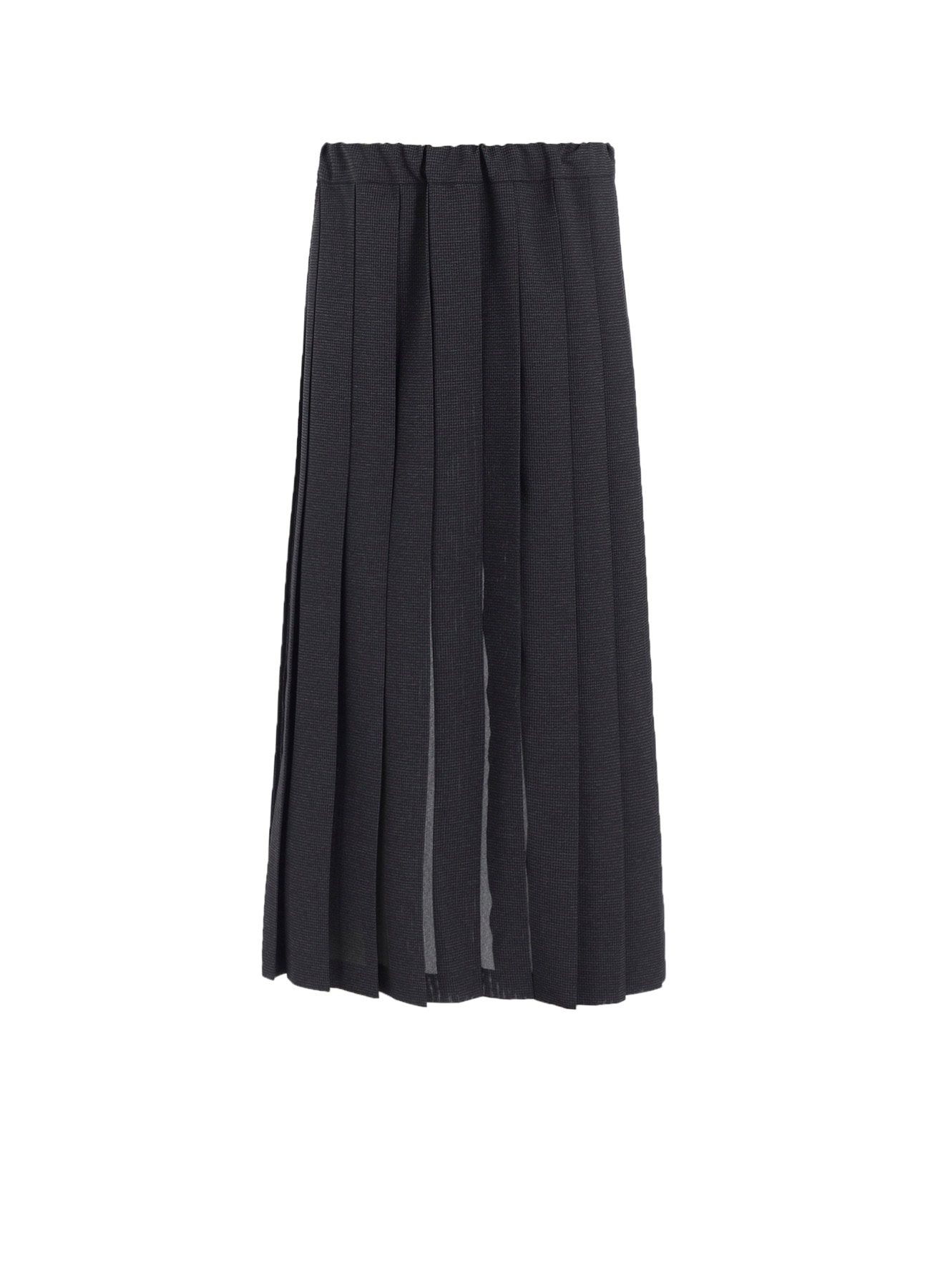 LENO CLOTH HOUNDSTOOTH PLETED APRON SKIRT(S Navy): Y's｜THE