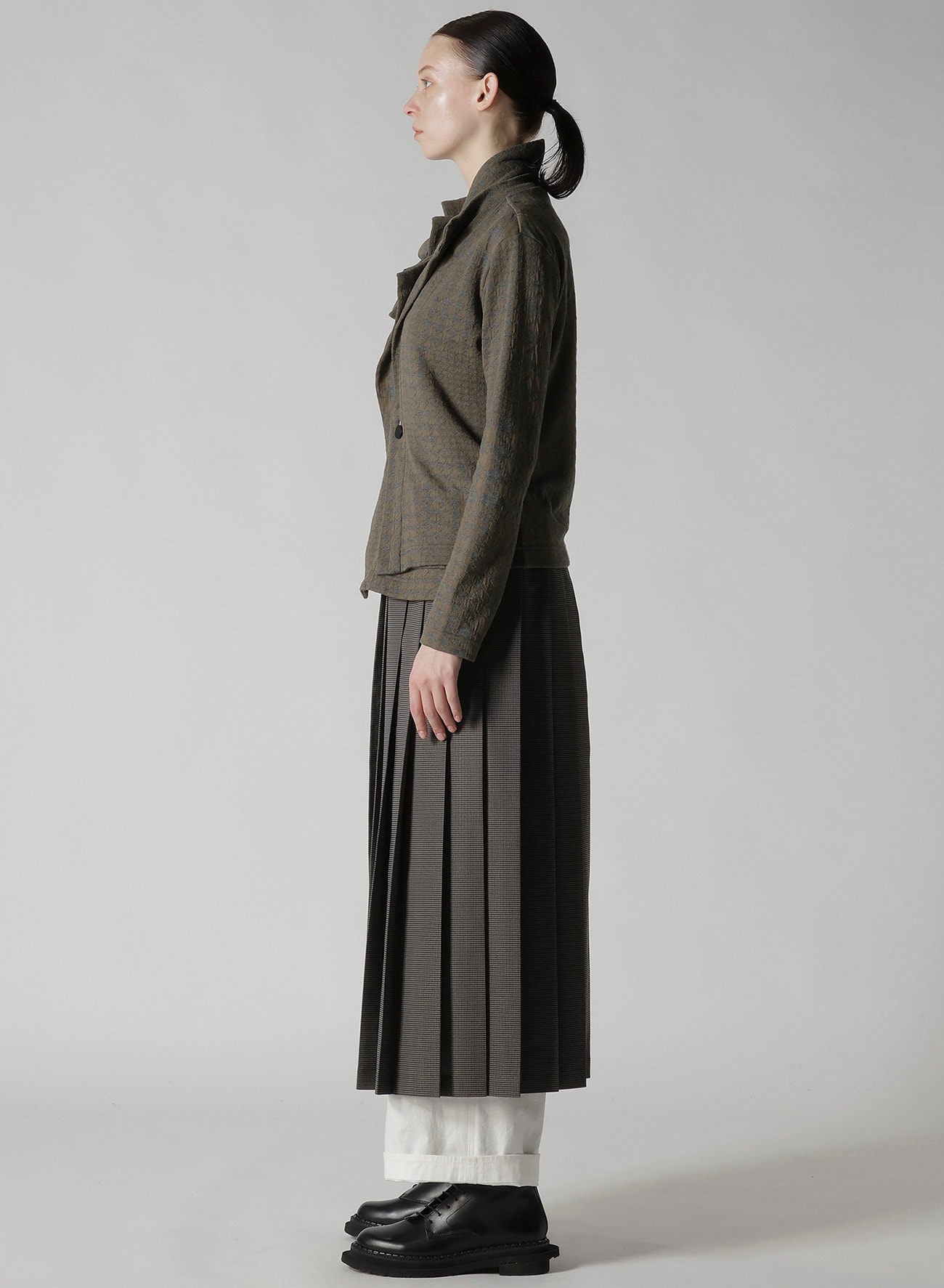 HOUNDSTOOTH UNBALANCED RIBBON CARDIGAN
