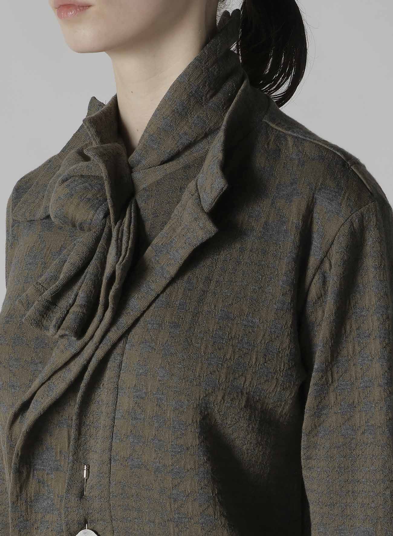 HOUNDSTOOTH UNBALANCED RIBBON CARDIGAN