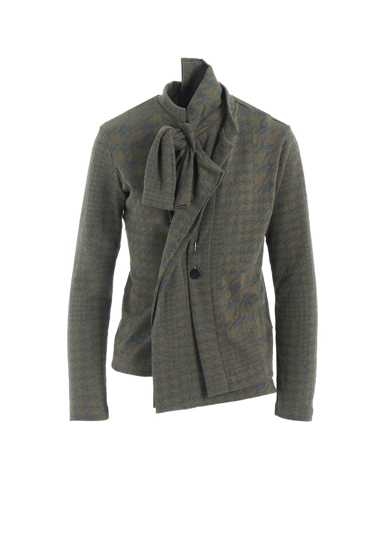 HOUNDSTOOTH UNBALANCED RIBBON CARDIGAN