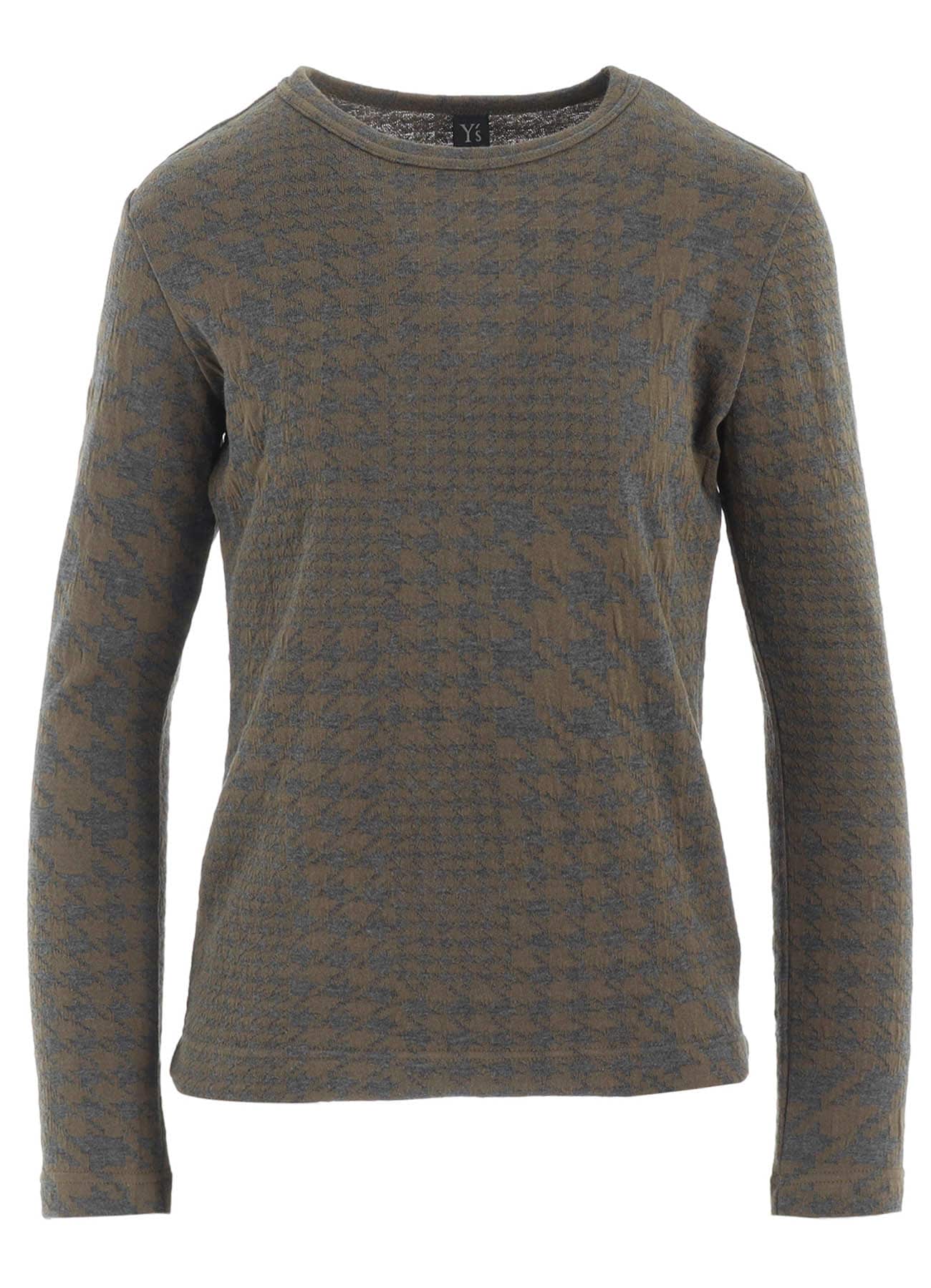 HOUNDSTOOTH UNBALANCED LONG SLEEVE T