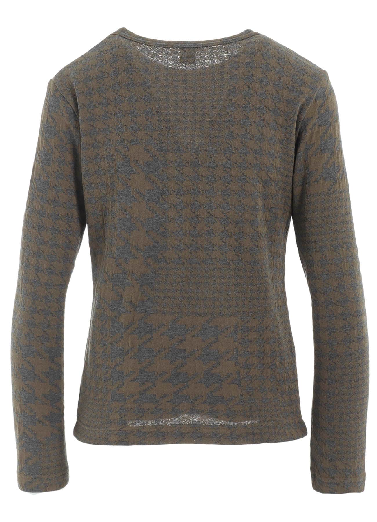 HOUNDSTOOTH UNBALANCED LONG SLEEVE T