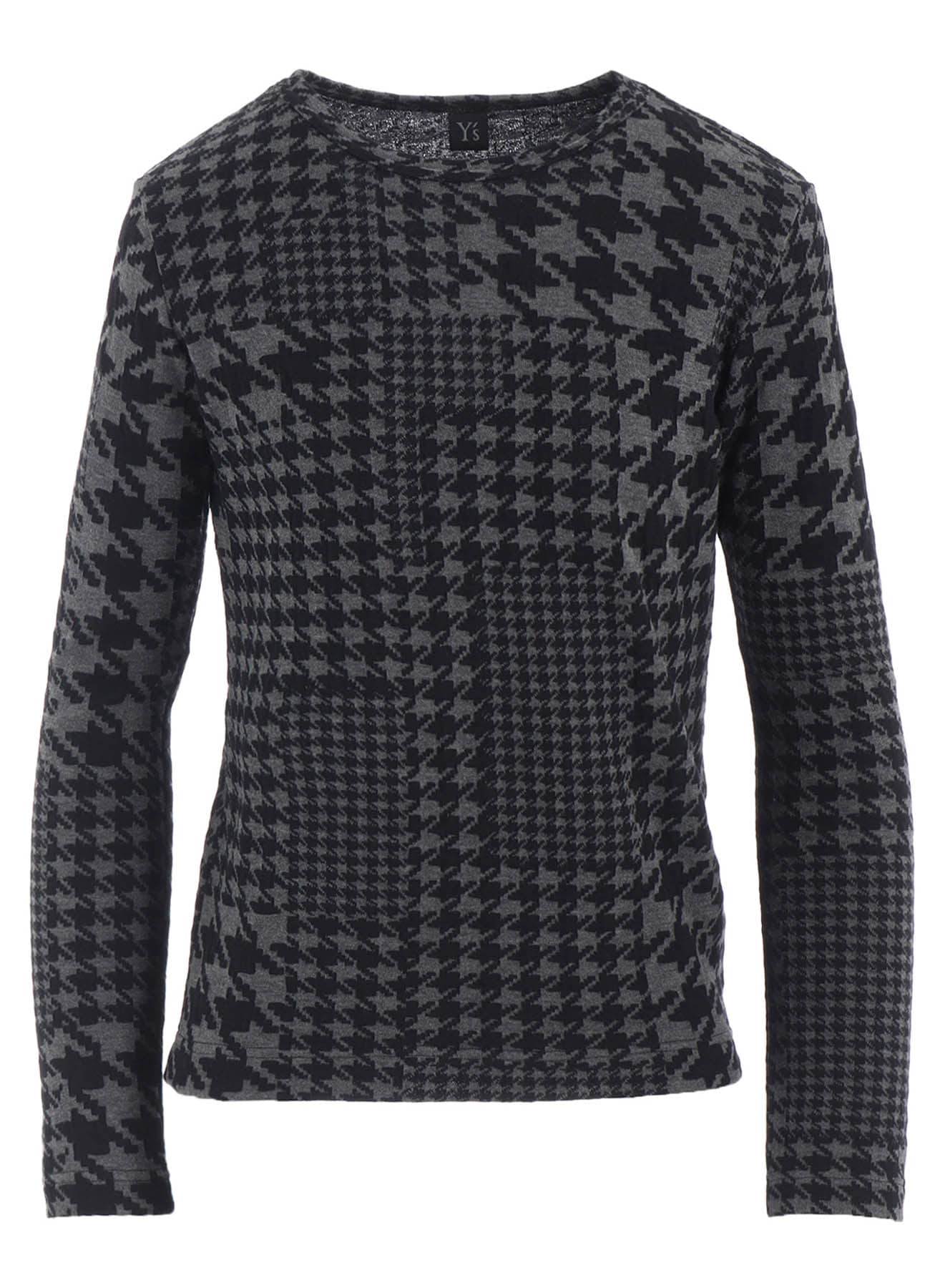 HOUNDSTOOTH UNBALANCED LONG SLEEVE T