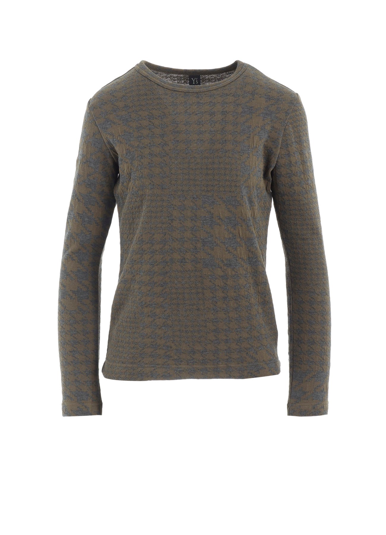HOUNDSTOOTH UNBALANCED LONG SLEEVE T