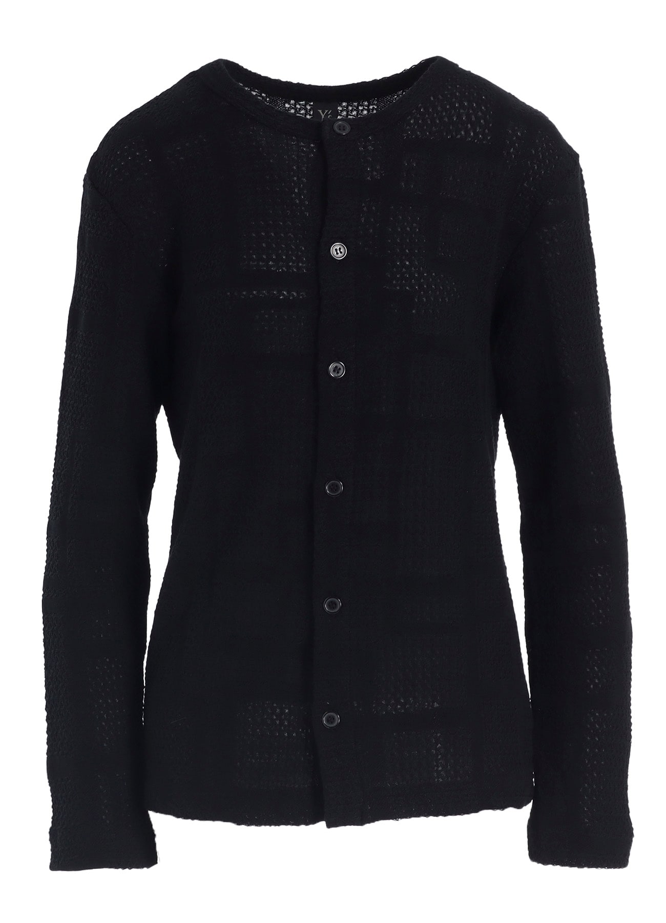 GEOMETRIC SHEER JQ ROUND NECK LONG CARDIGAN