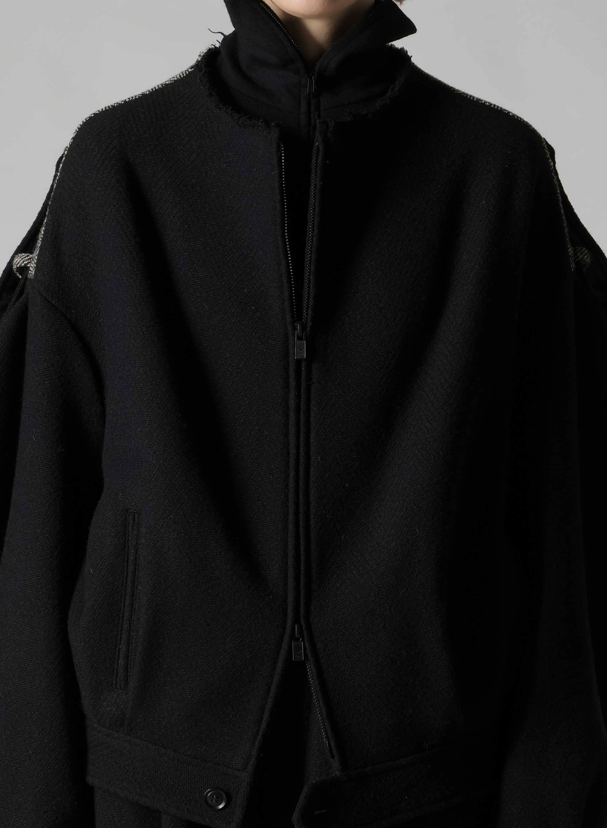 BIG HERRINGBONE COLLARLESS BLOUSON