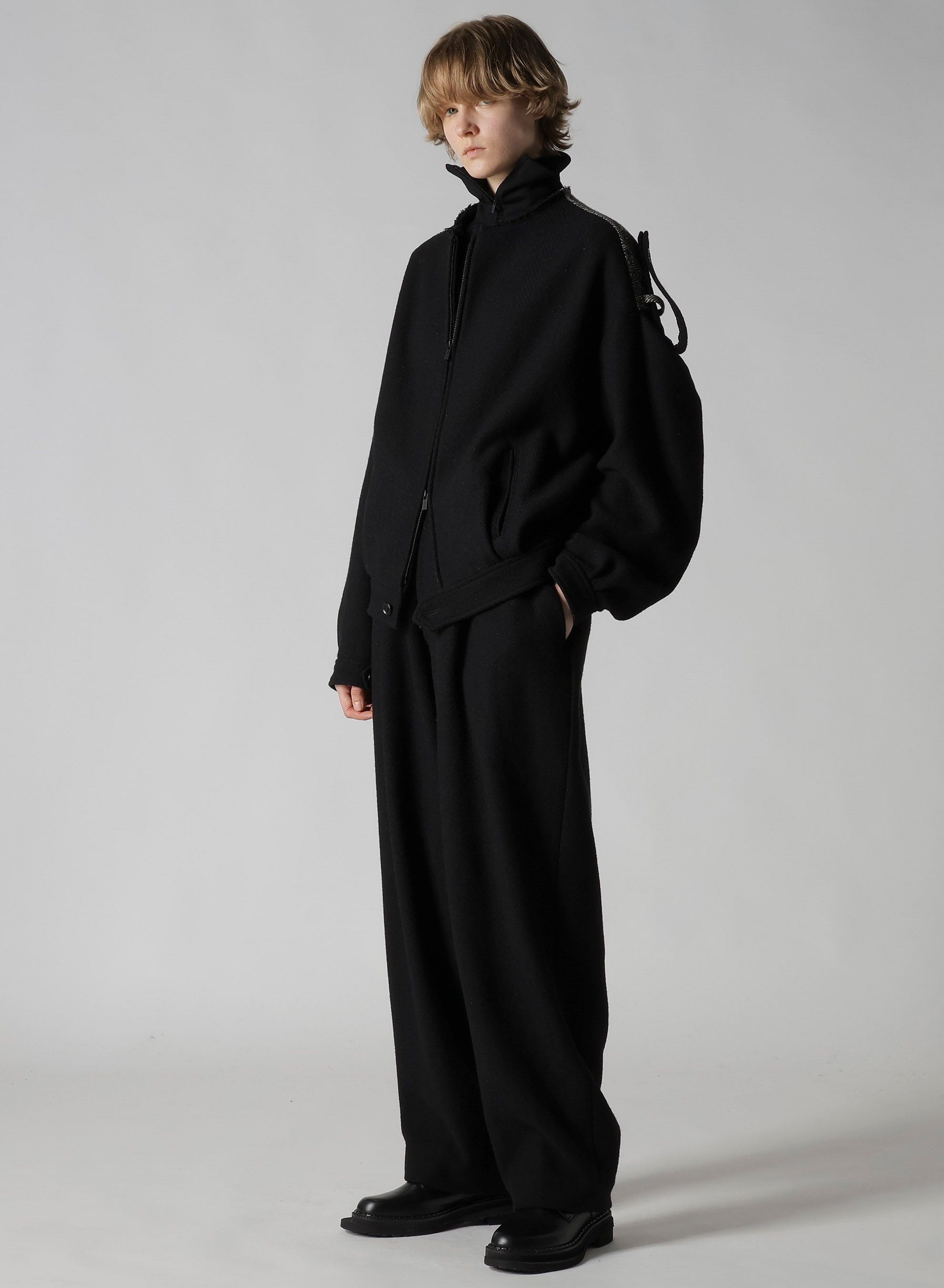 BIG HERRINGBONE COLLARLESS BLOUSON