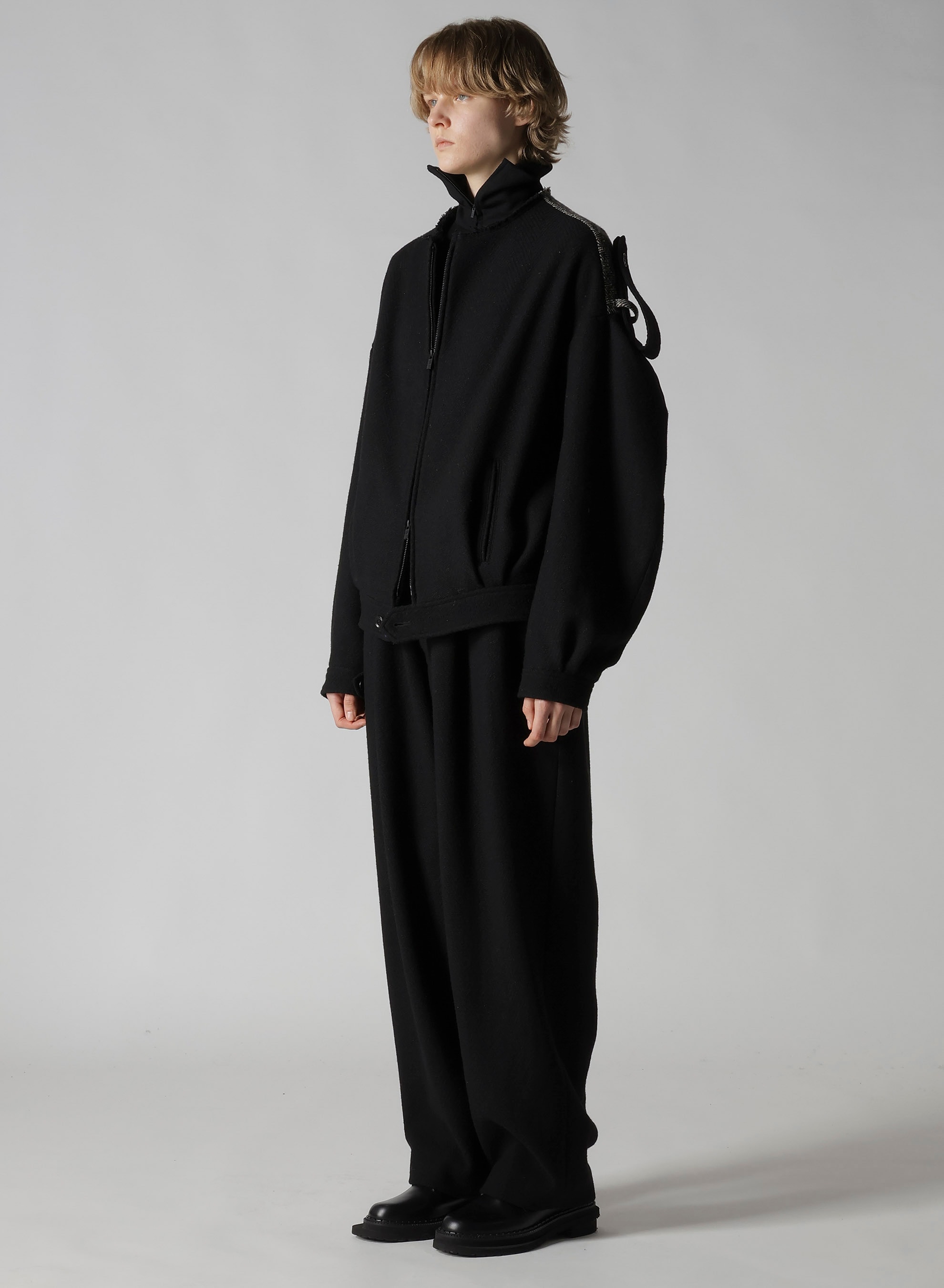 BIG HERRINGBONE COLLARLESS BLOUSON