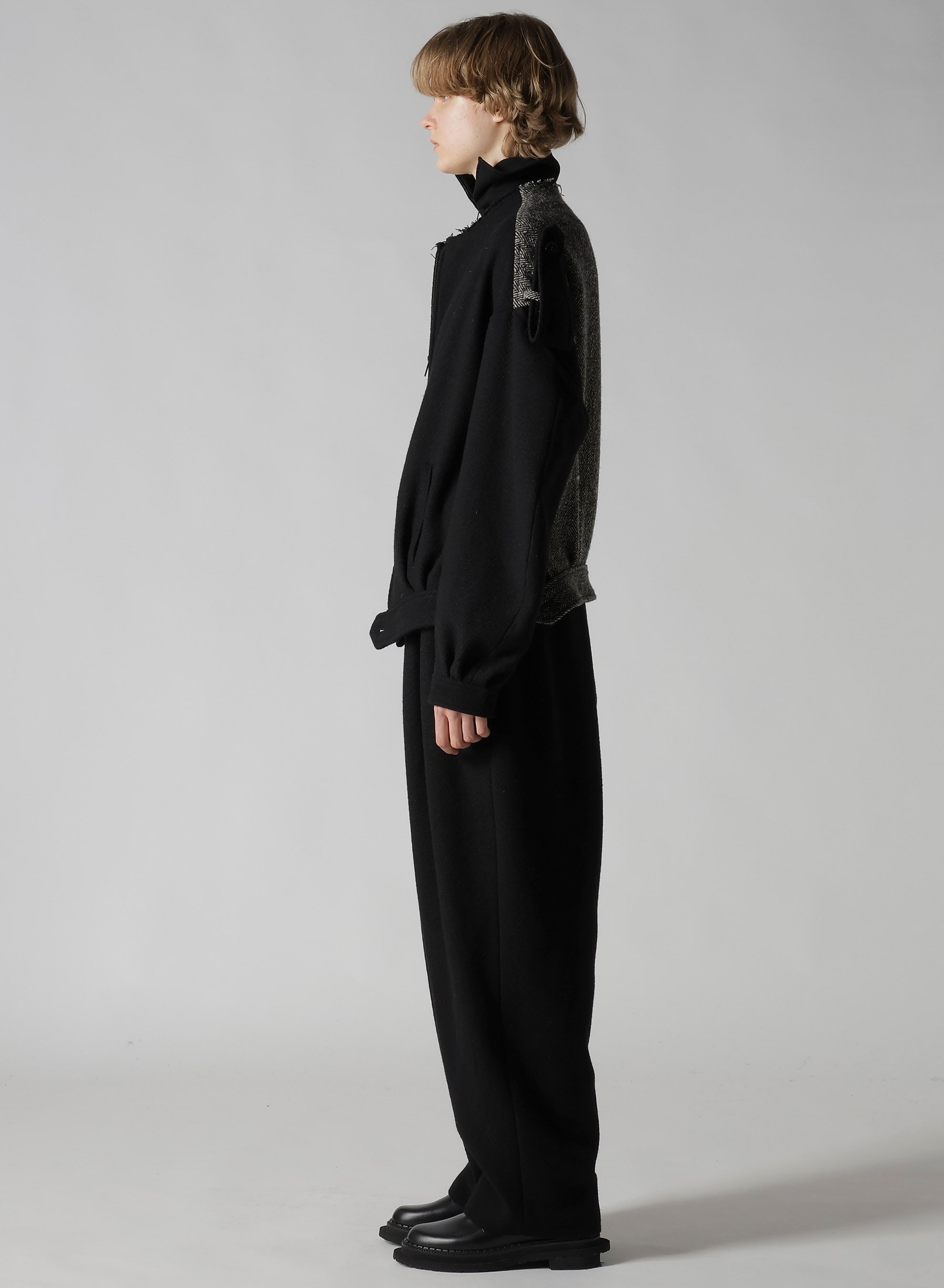 BIG HERRINGBONE COLLARLESS BLOUSON