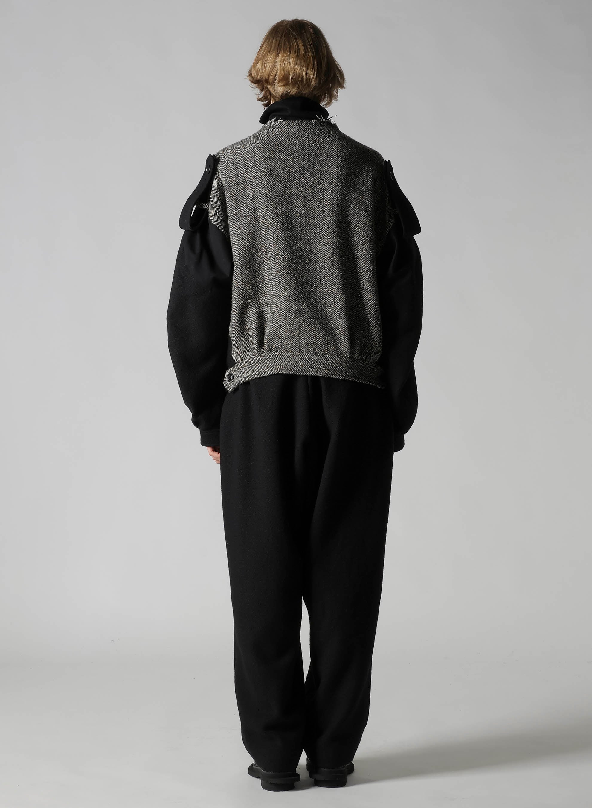 BIG HERRINGBONE COLLARLESS BLOUSON