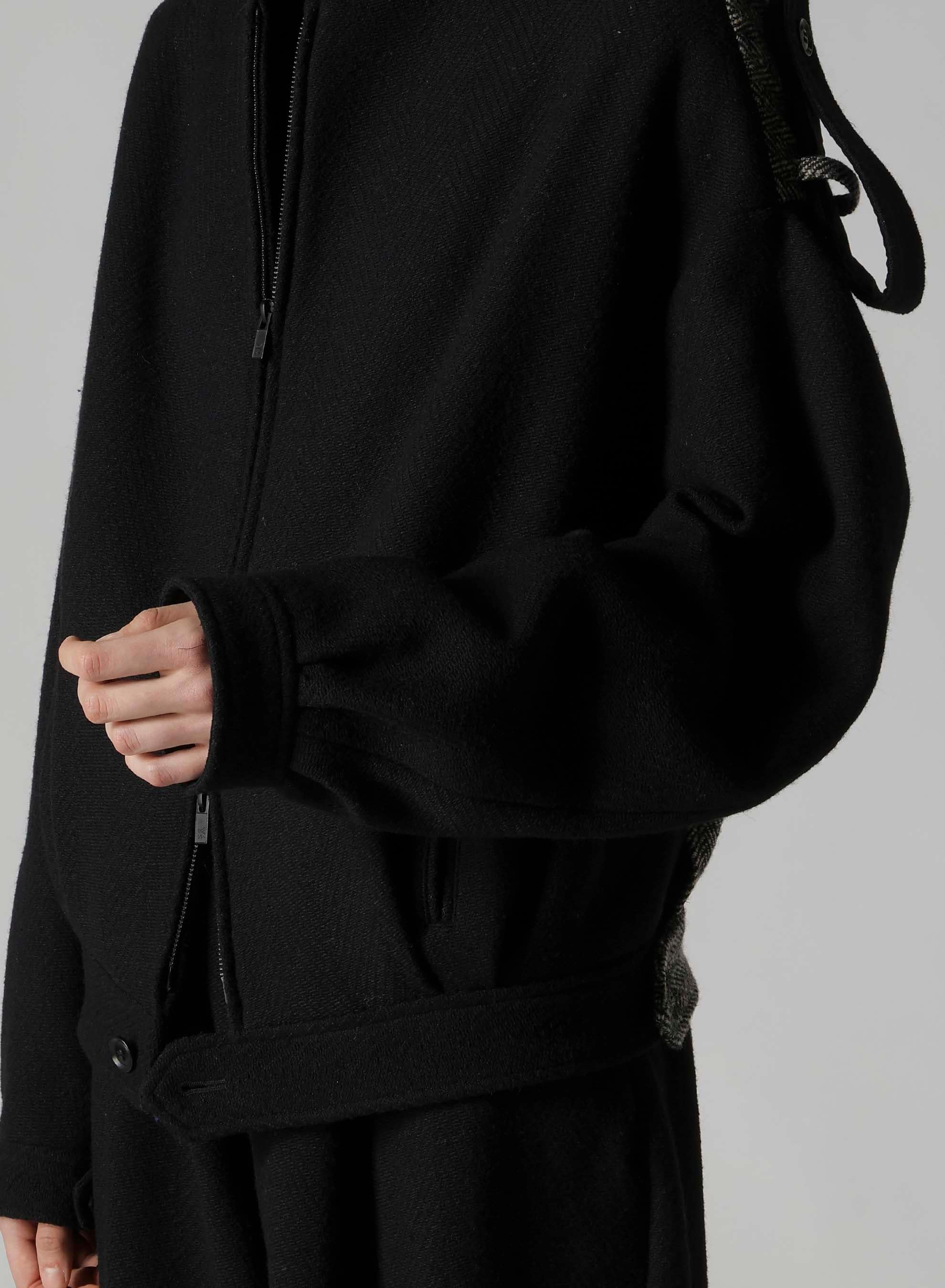 BIG HERRINGBONE COLLARLESS BLOUSON