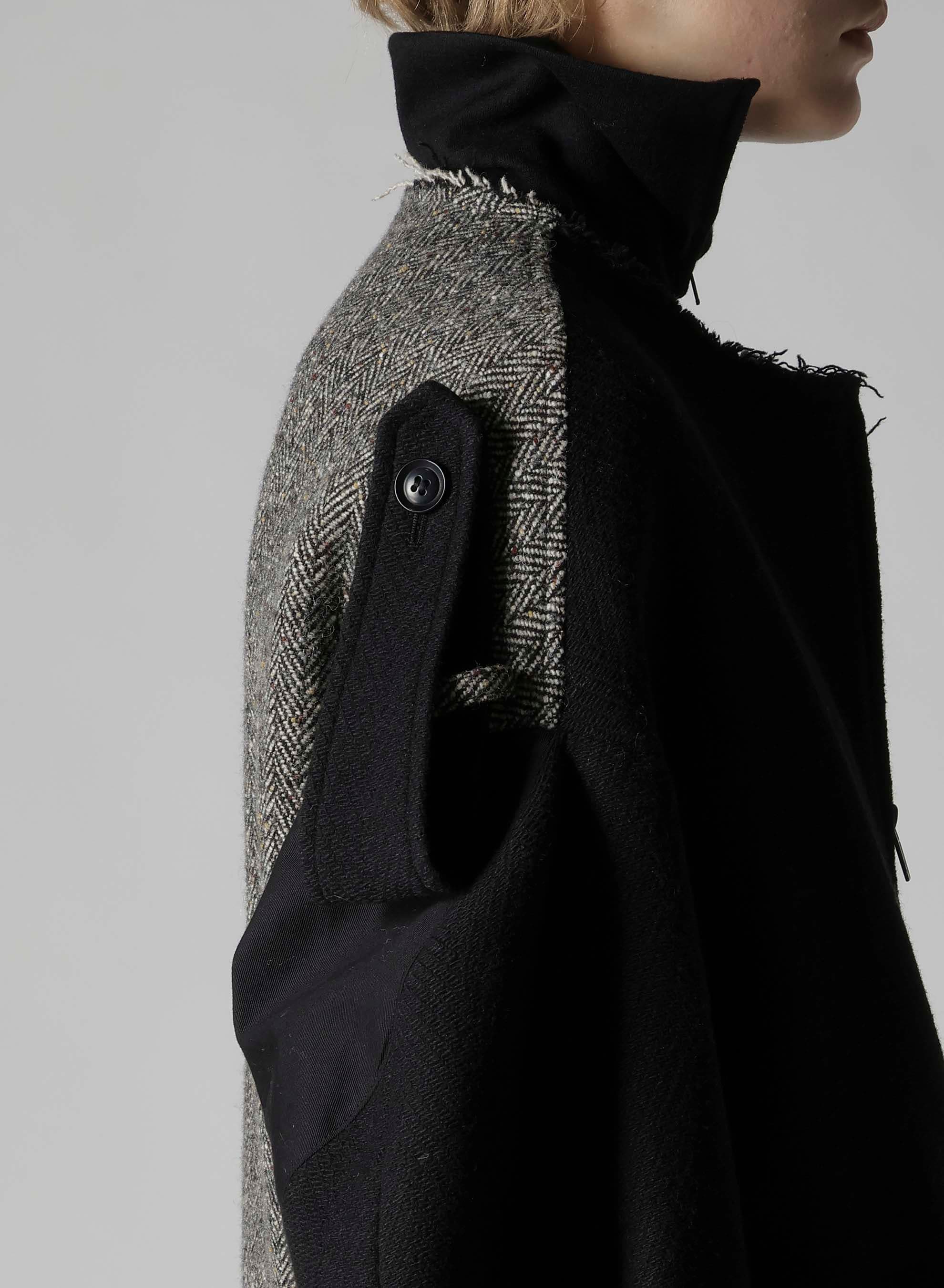 BIG HERRINGBONE COLLARLESS BLOUSON