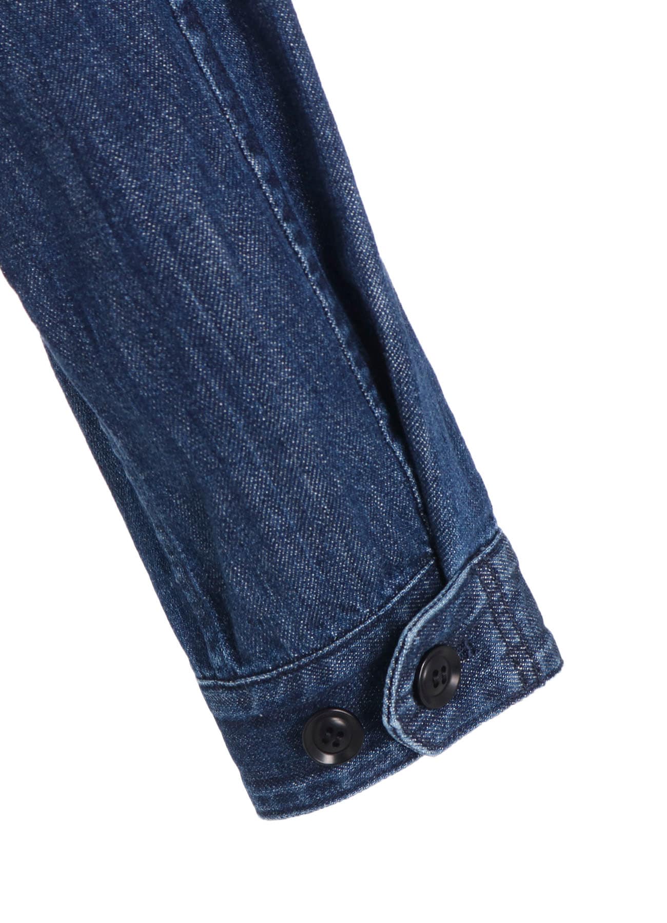 8OZ DENIM SLIT COLLART SHORT BLOUSE