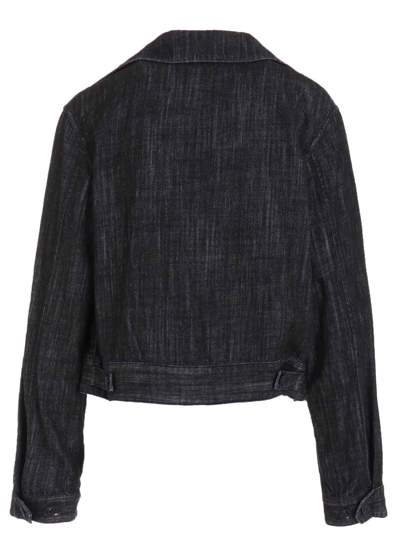 8OZ DENIM SLIT COLLAR SHORT BLOUSE