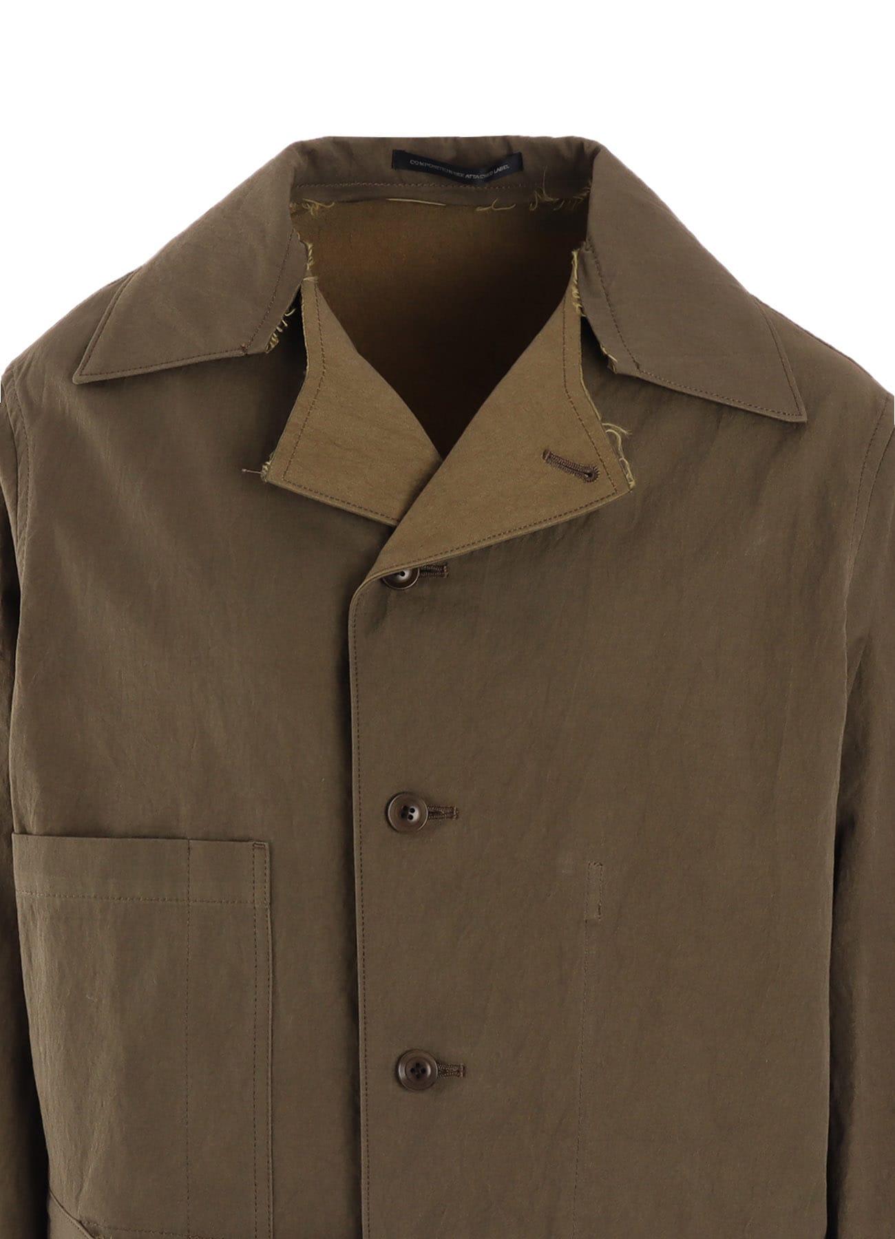 COTTON NYLON GABARDINE SLIT COLLART SHORT JACKET