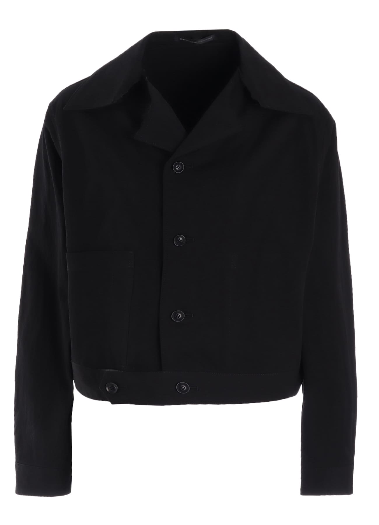 COTTON NYLON GABARDINE SLIT COLLART SHORT JACKET