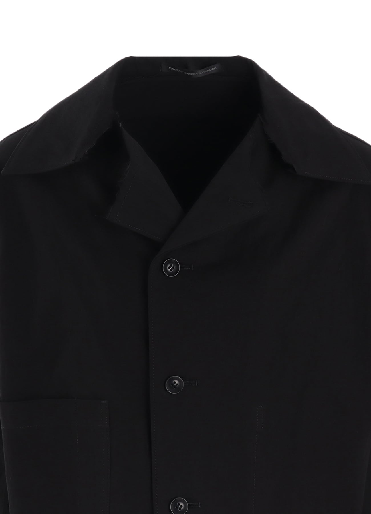 COTTON NYLON GABARDINE SLIT COLLART SHORT JACKET