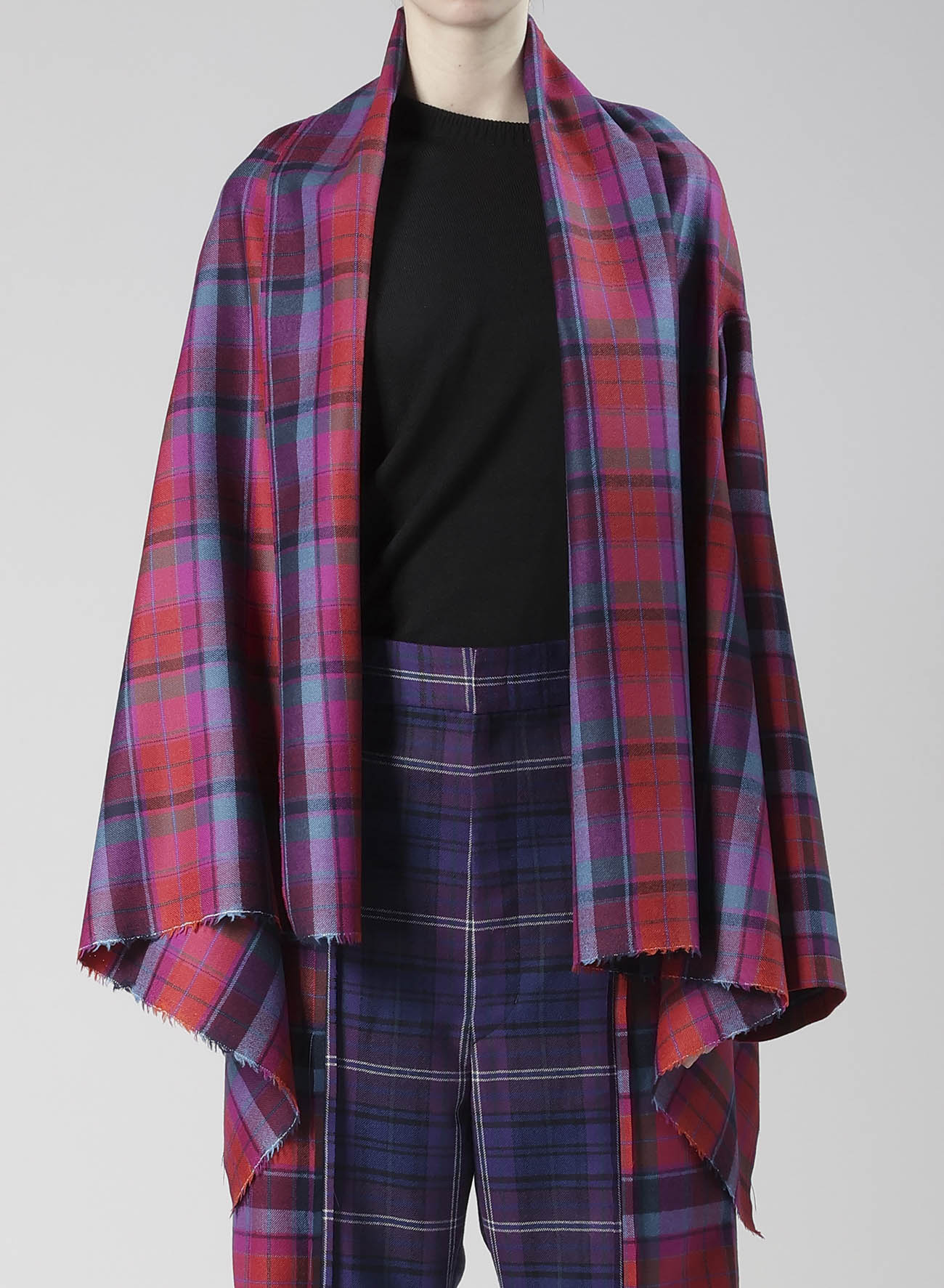 PLAID SCARF BLOUSON