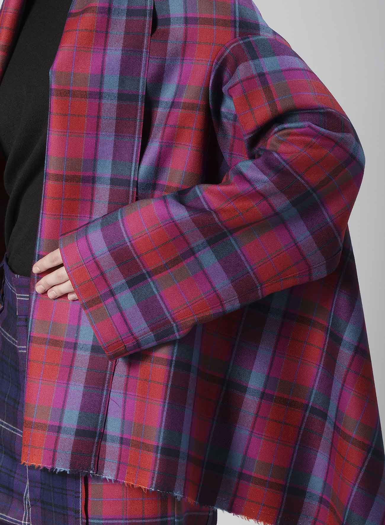 PLAID SCARF BLOUSON