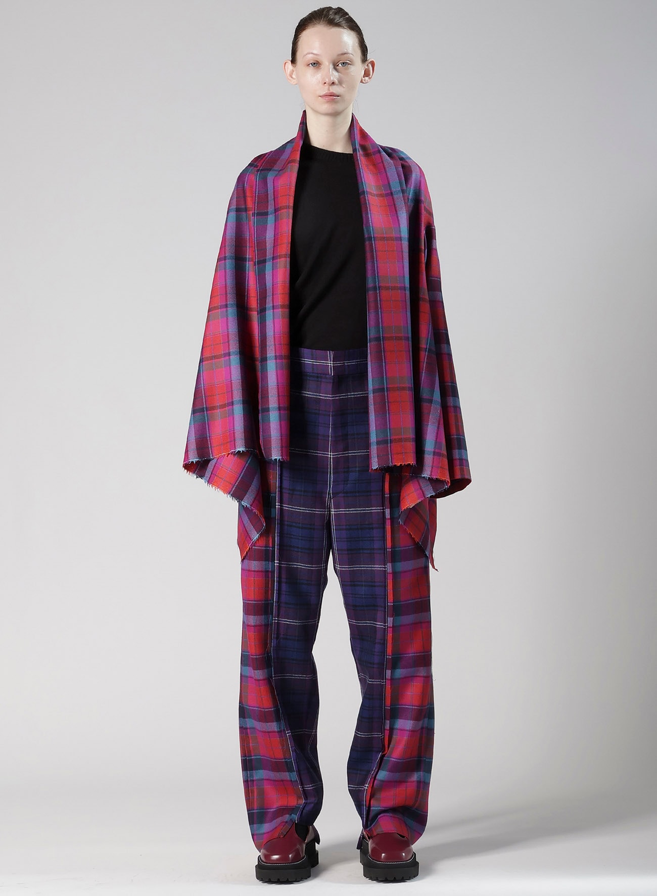 PLAID SCARF BLOUSON