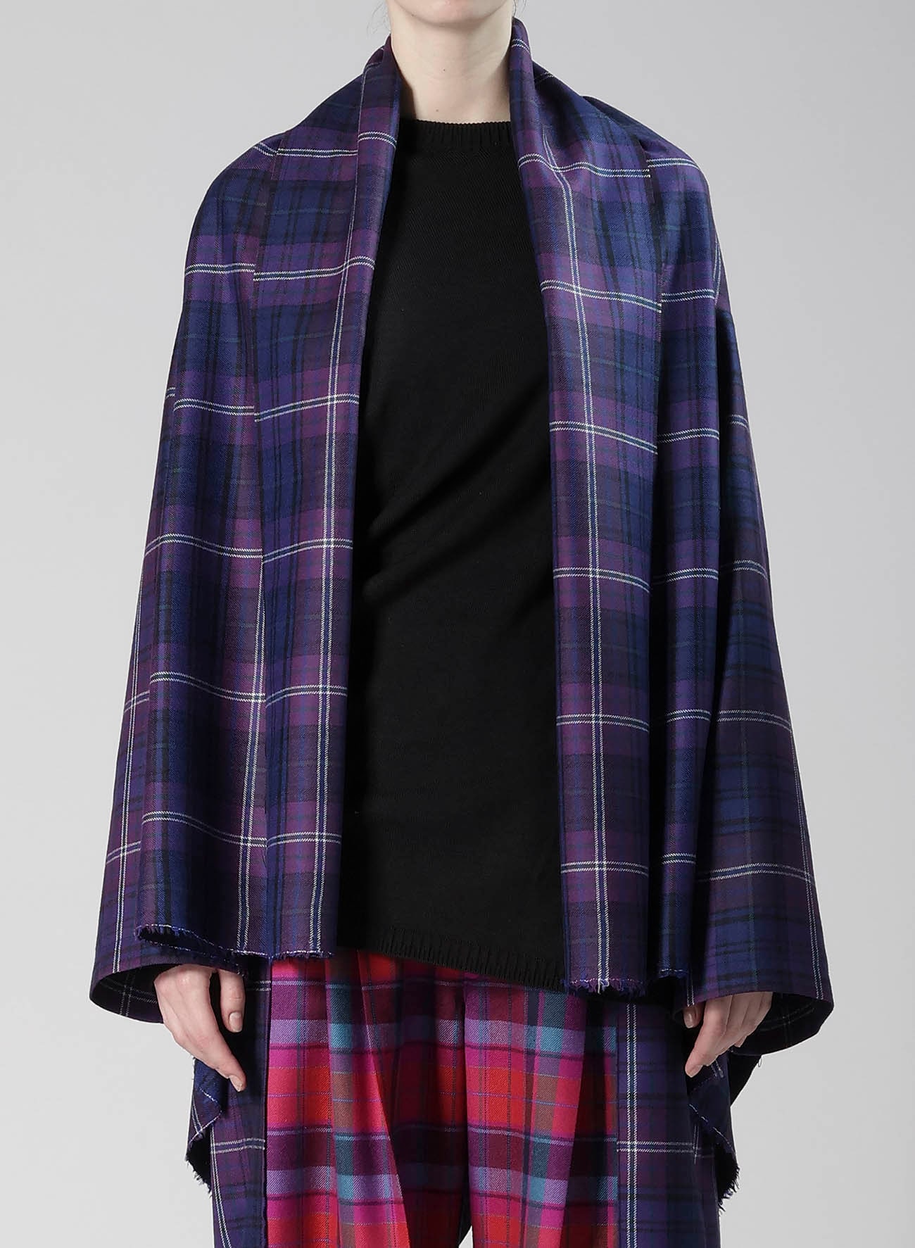 PLAID SCARF BLOUSON