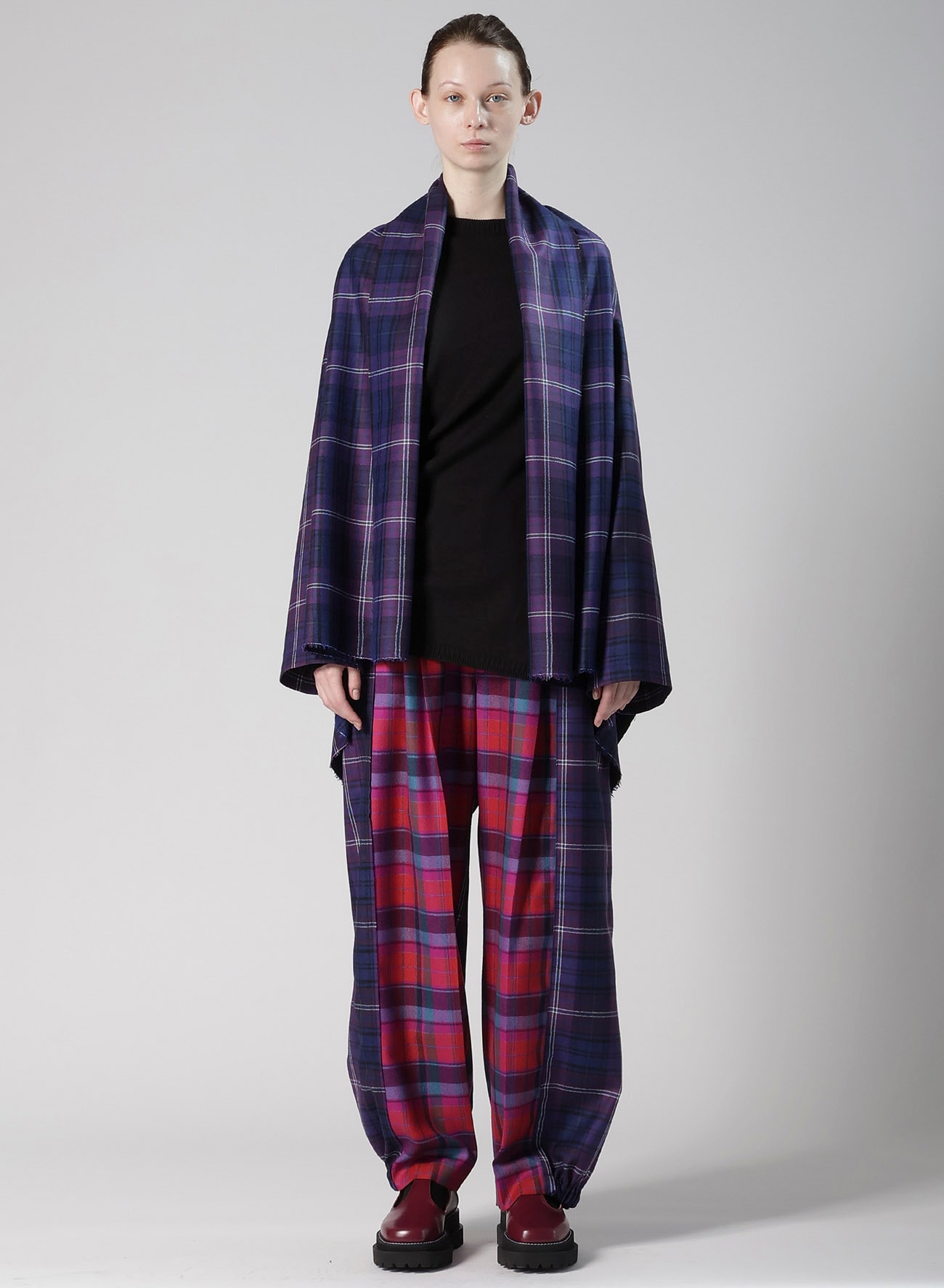 PLAID SCARF BLOUSON