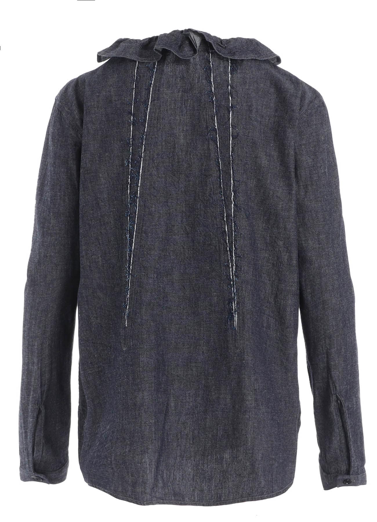 6OZ GATHER COLLAR DENIM SHIRT