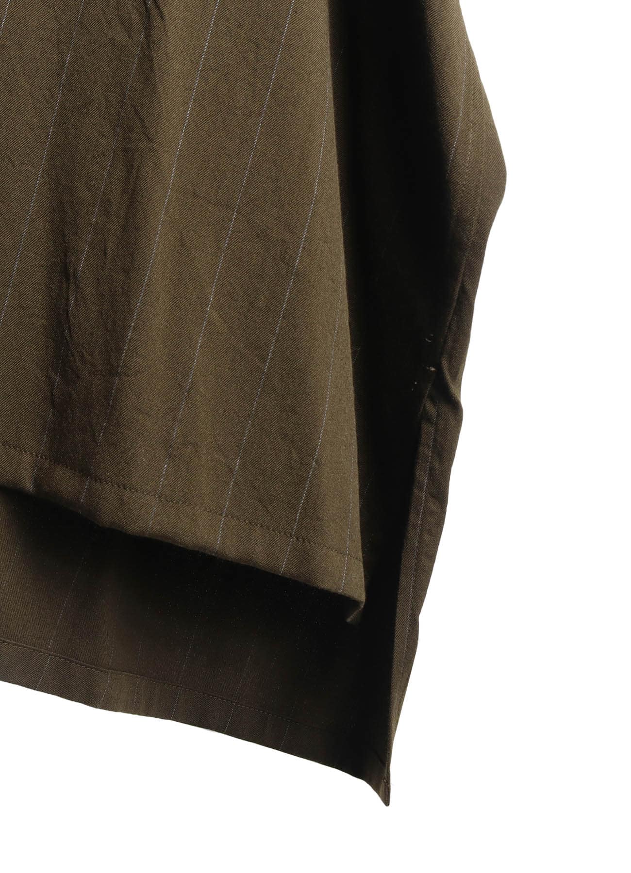 W/RY STRIPE ROLLED SLEEVE BLOUSE