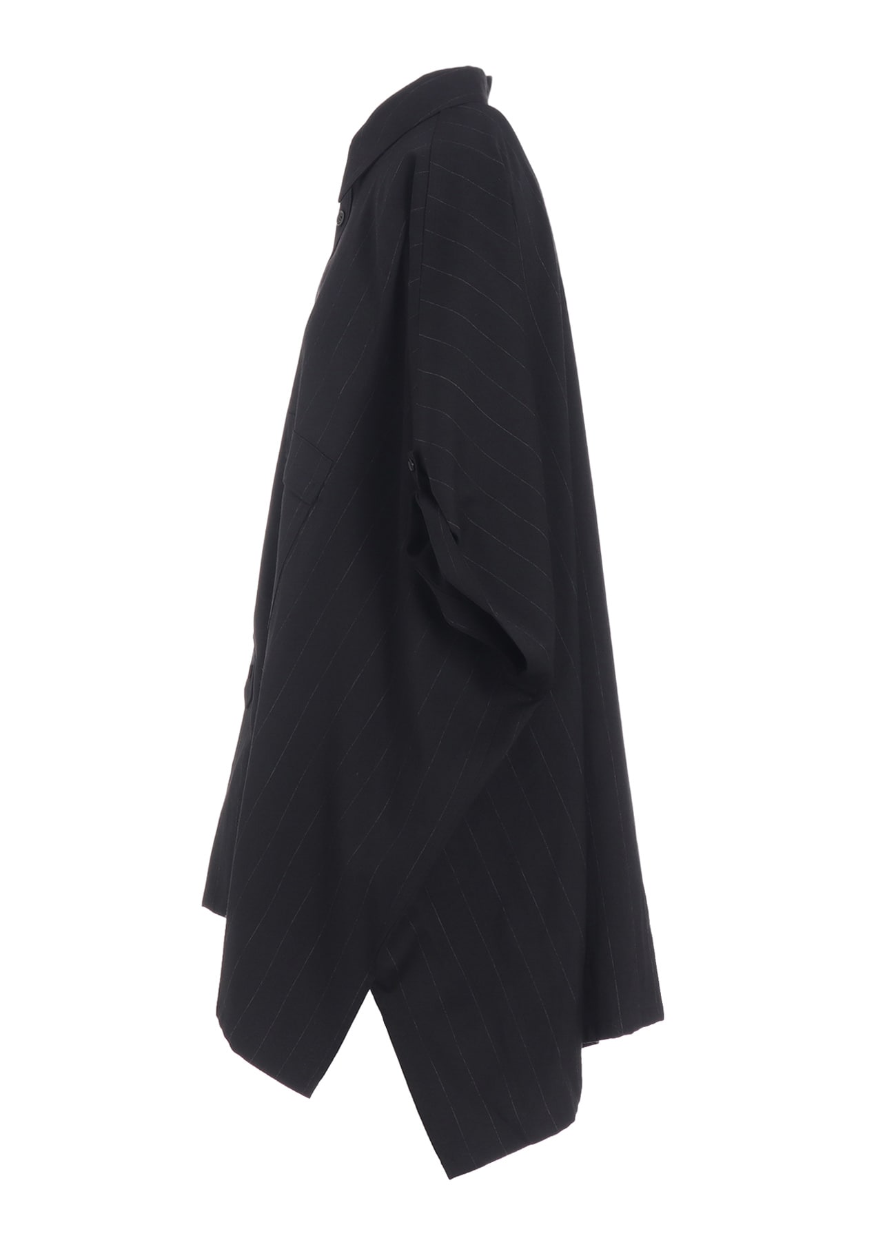 W/RY STRIPE ROLLED SLEEVE BLOUSE