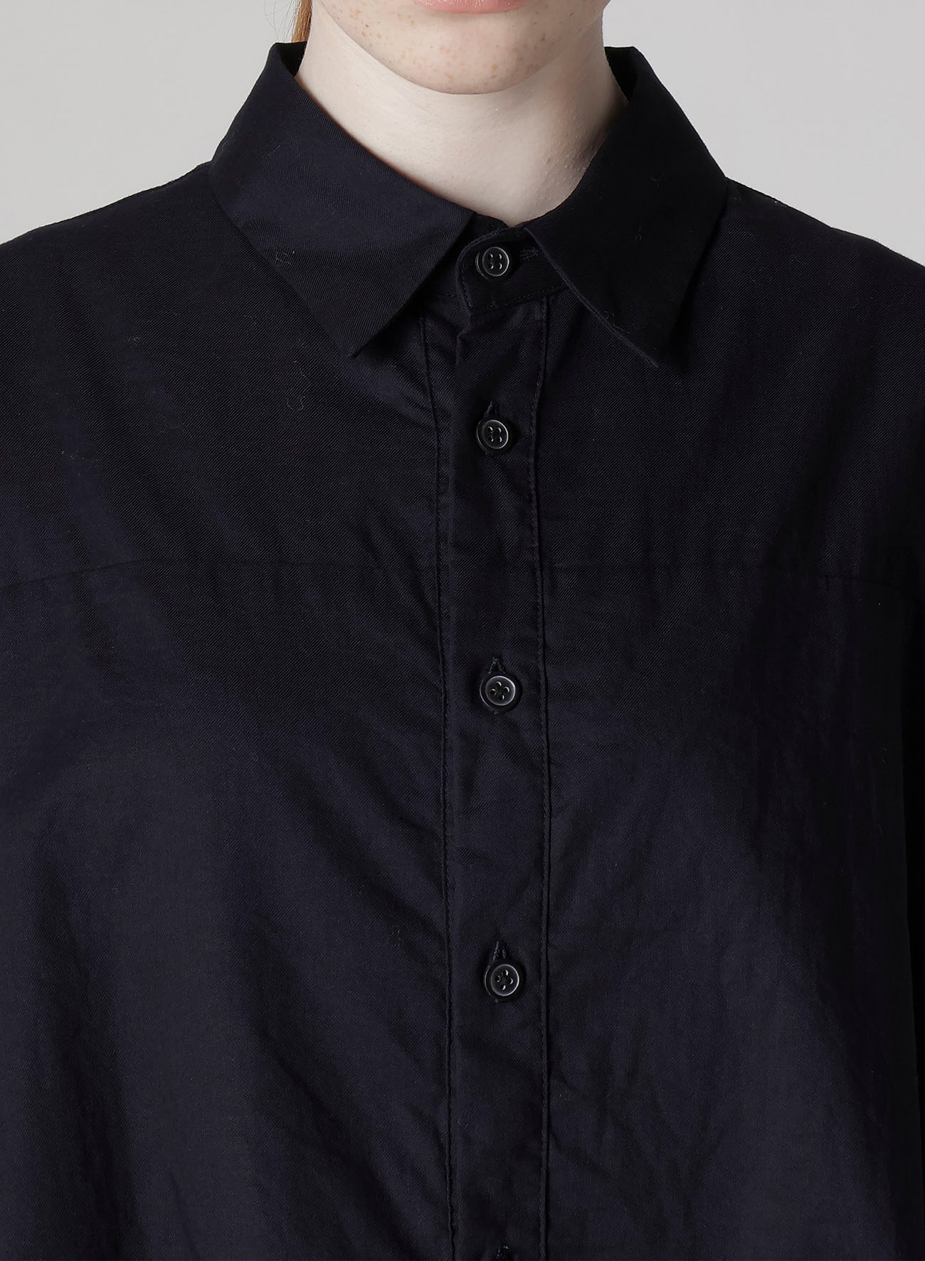 Y's BORN PRODUCT] THIN COTTON TWILL DOUBLE FRONT BIG BLOUSE