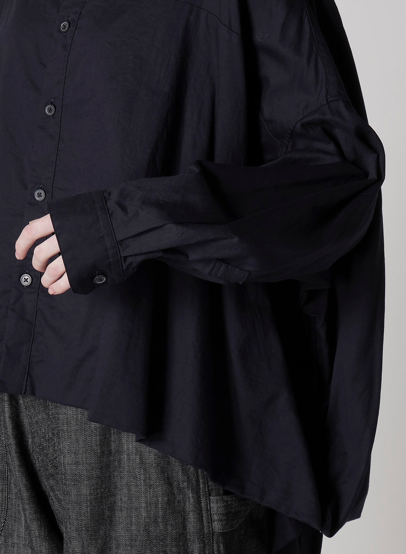 [Y's BORN PRODUCT] THIN COTTON TWILL DOUBLE FRONT BIG BLOUSE