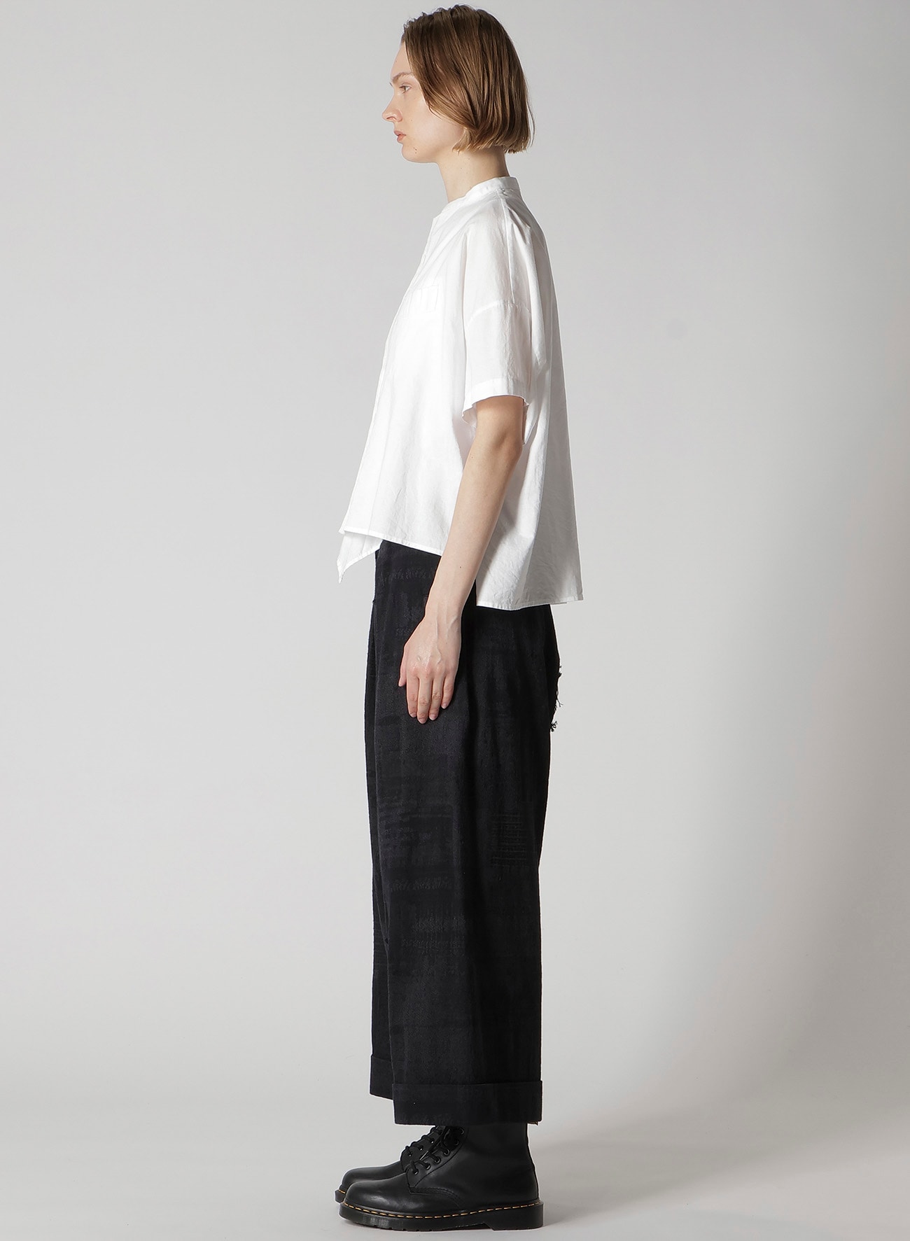 [Y's BORN PRODUCT] THIN COTTON TWILL HALF SLEEVE BOX SHIRT
