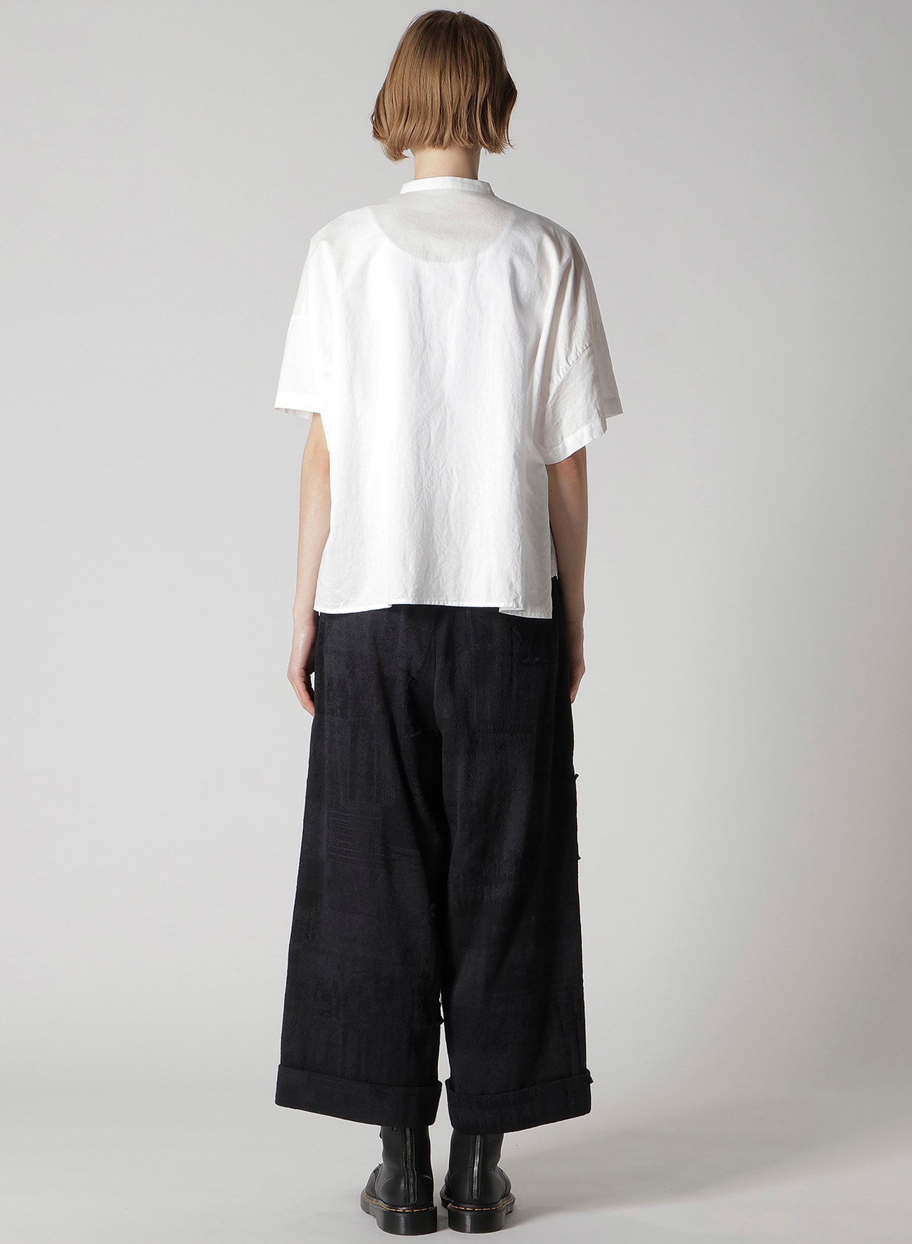 [Y's BORN PRODUCT] THIN COTTON TWILL HALF SLEEVE BOX SHIRT