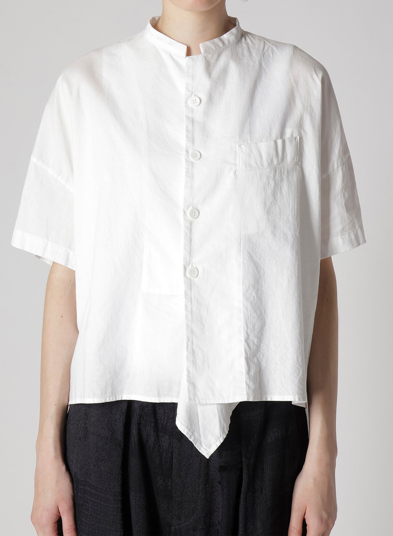 [Y's BORN PRODUCT] THIN COTTON TWILL HALF SLEEVE BOX SHIRT