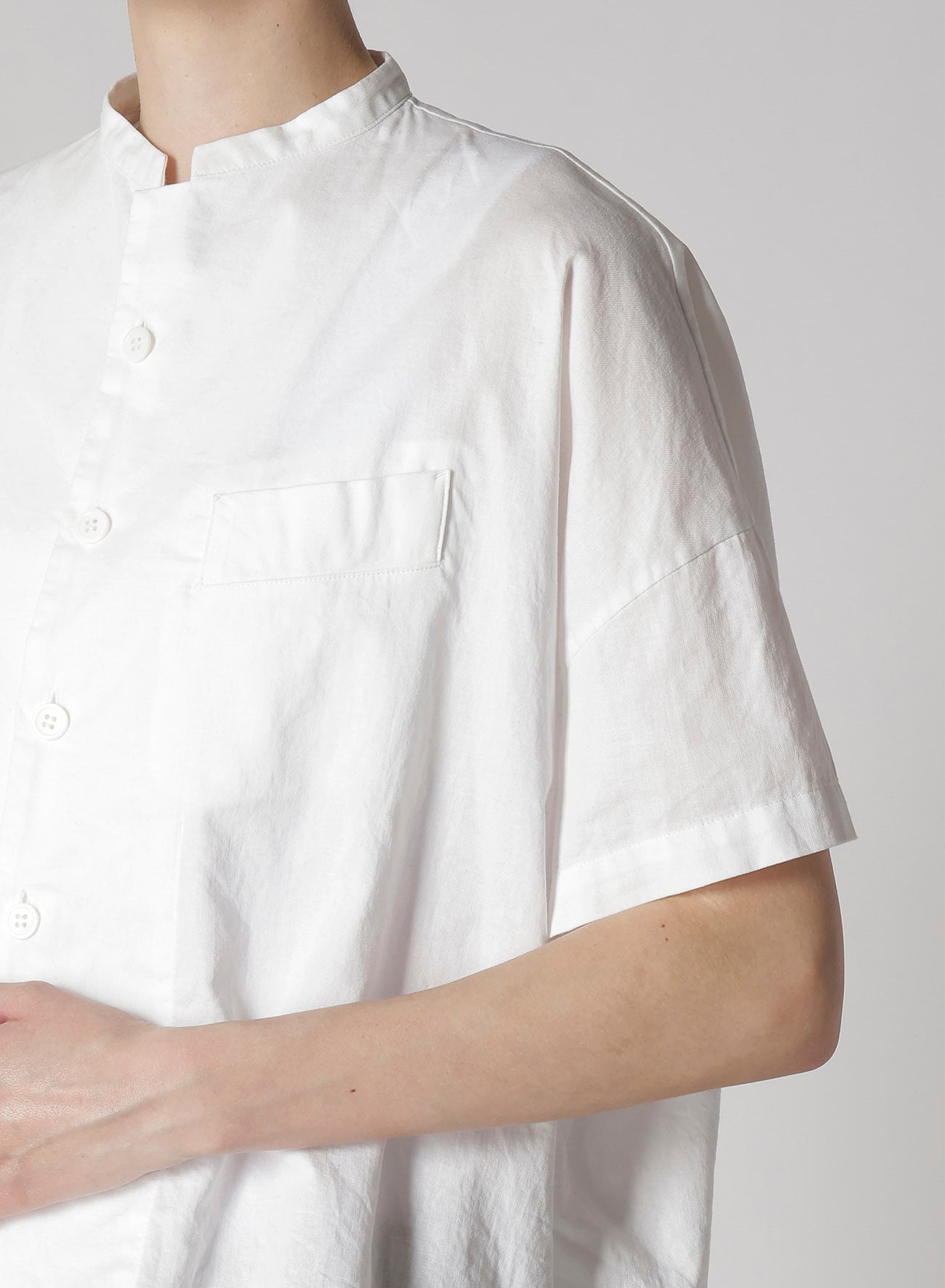[Y's BORN PRODUCT] THIN COTTON TWILL HALF SLEEVE BOX SHIRT
